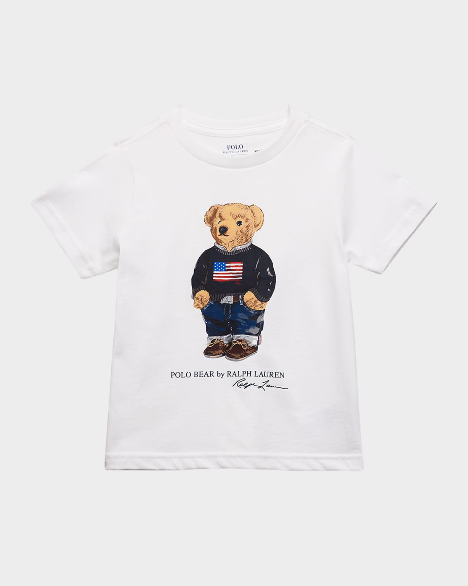 Boy's Polo Bear Flag Print Short-Sleeve T-Shirt, Size 2T-7 0