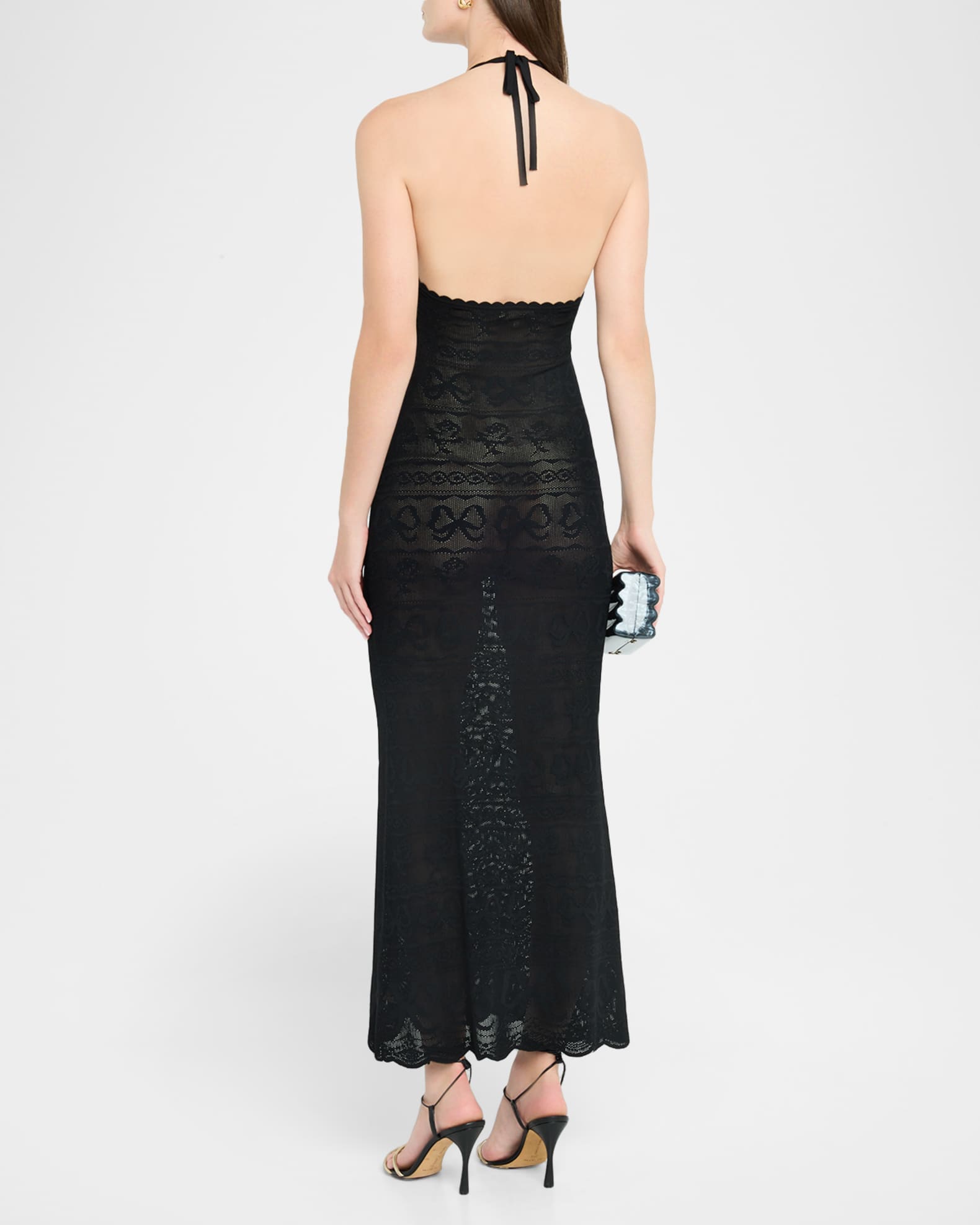 midi knitted dress Grey High Neck Knit Dress Midi main image 1