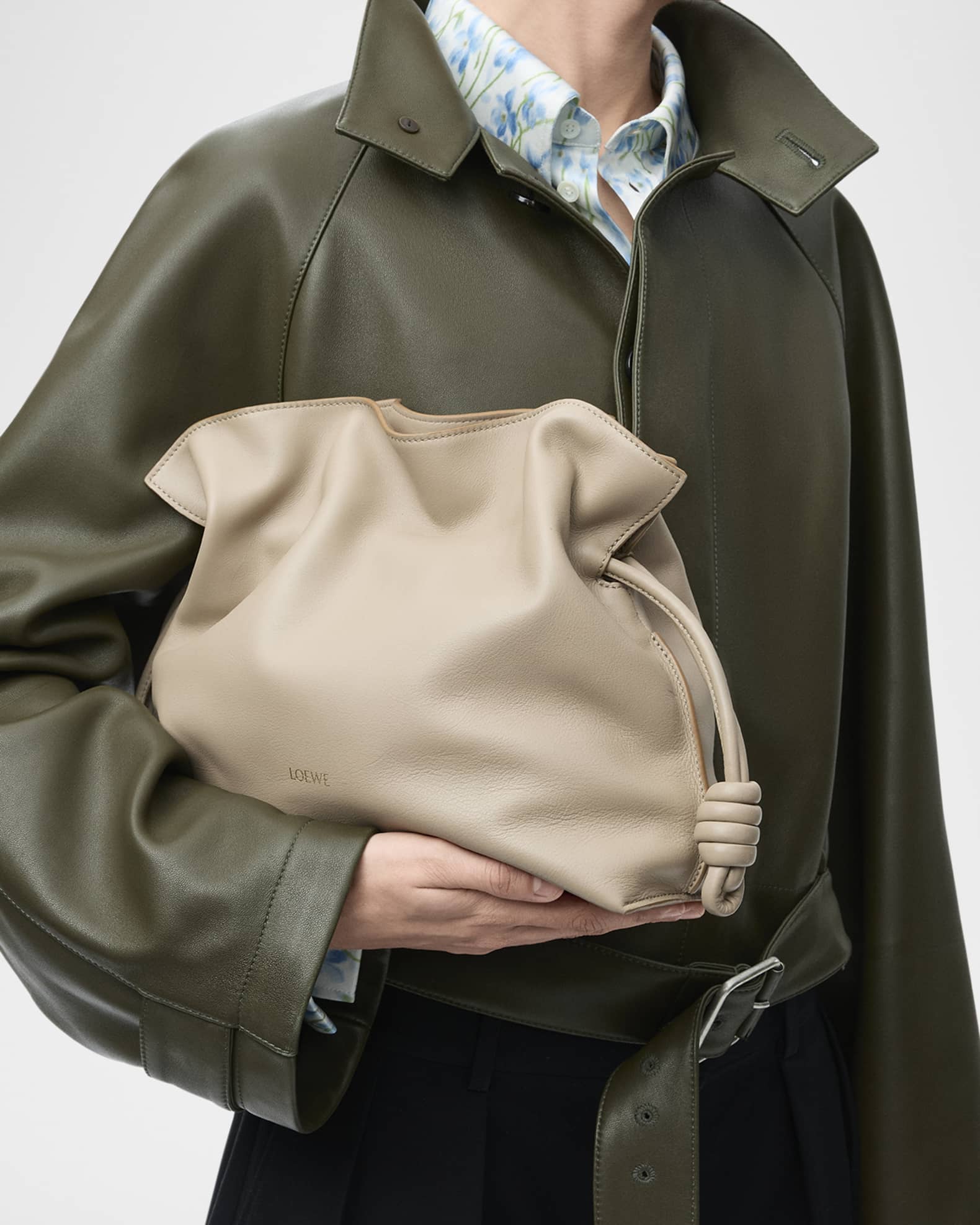 Loewe Flamenco Medium Clutch Bag in Nappa Leather | Neiman Marcus