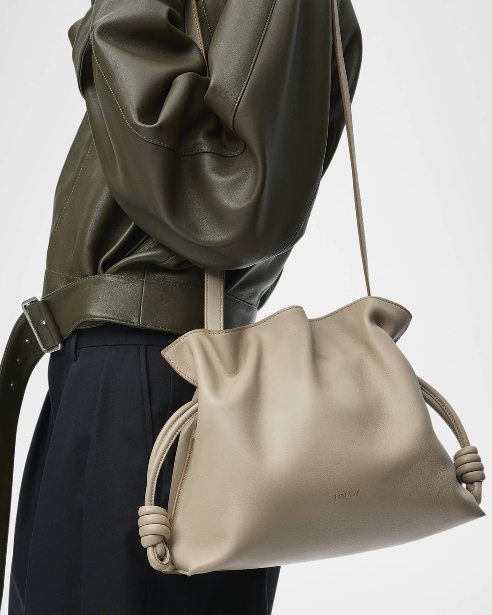 Flamenco Medium Clutch Bag in Napa Leather | Neiman Marcus