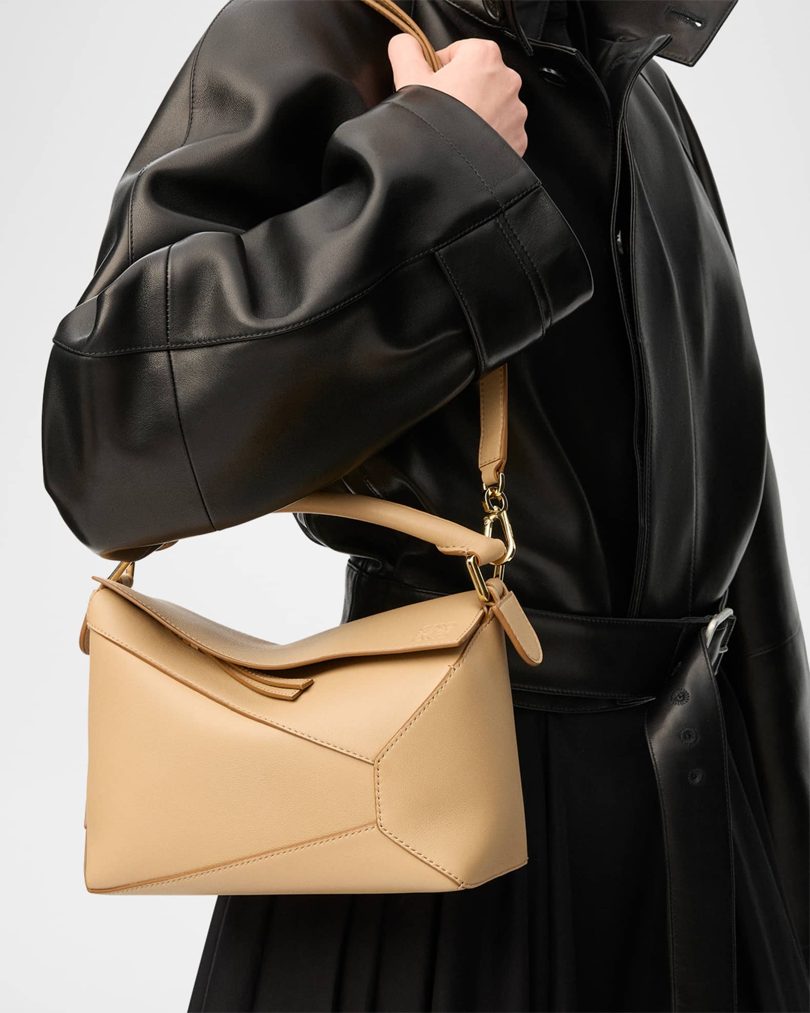 Loewe Puzzle Edge Small Shoulder Bag in Calfskin Leather