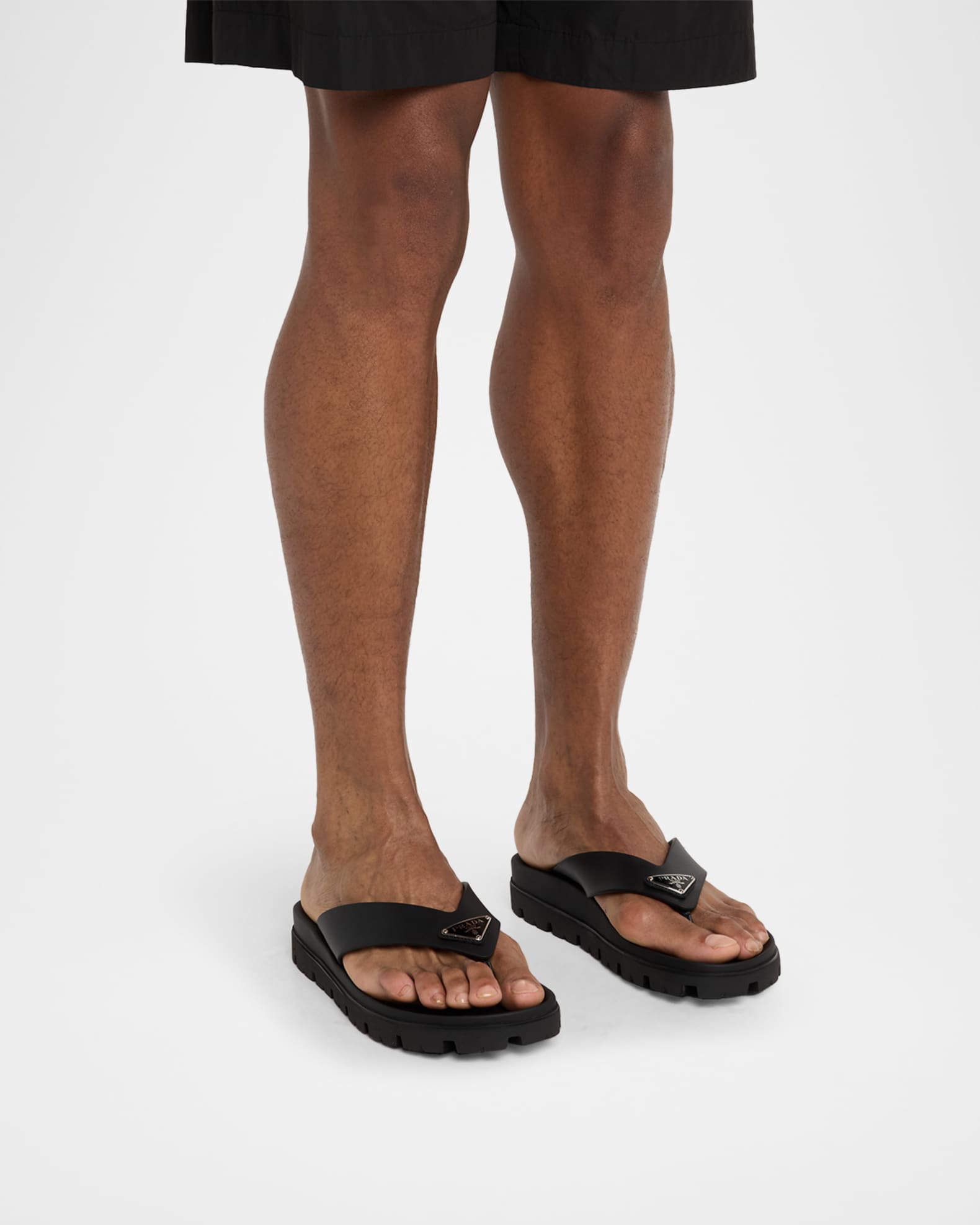 PRADA ダブルバンド フットベッドサンダル トライアングルロゴ PRADA - ○新品/正規品○ PRADA Padded トライアングル ロゴ