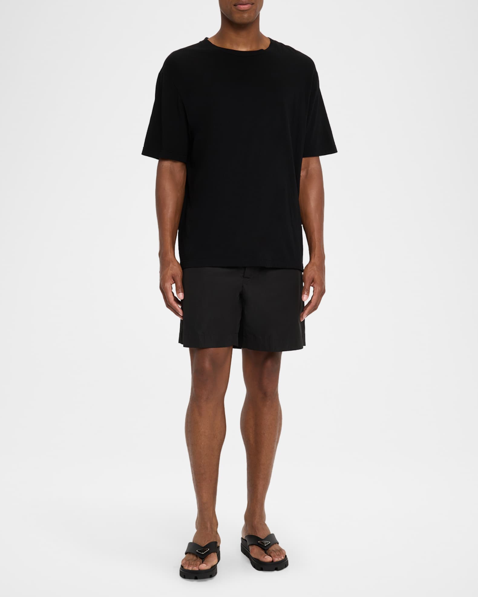 あ*あ様 PRADA sports サムホール Prada Men's Triangle Logo Thong Sandals | Neiman Marcus