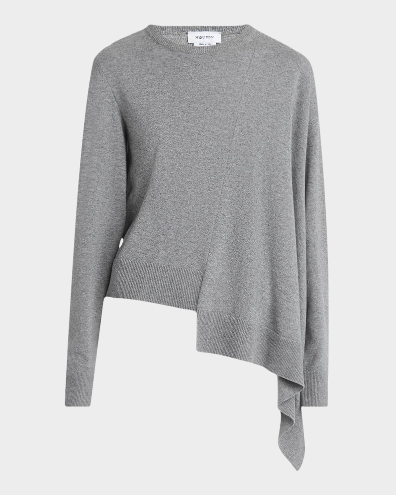 Asymmetric Hem Cashmere-Wool Sweater 0