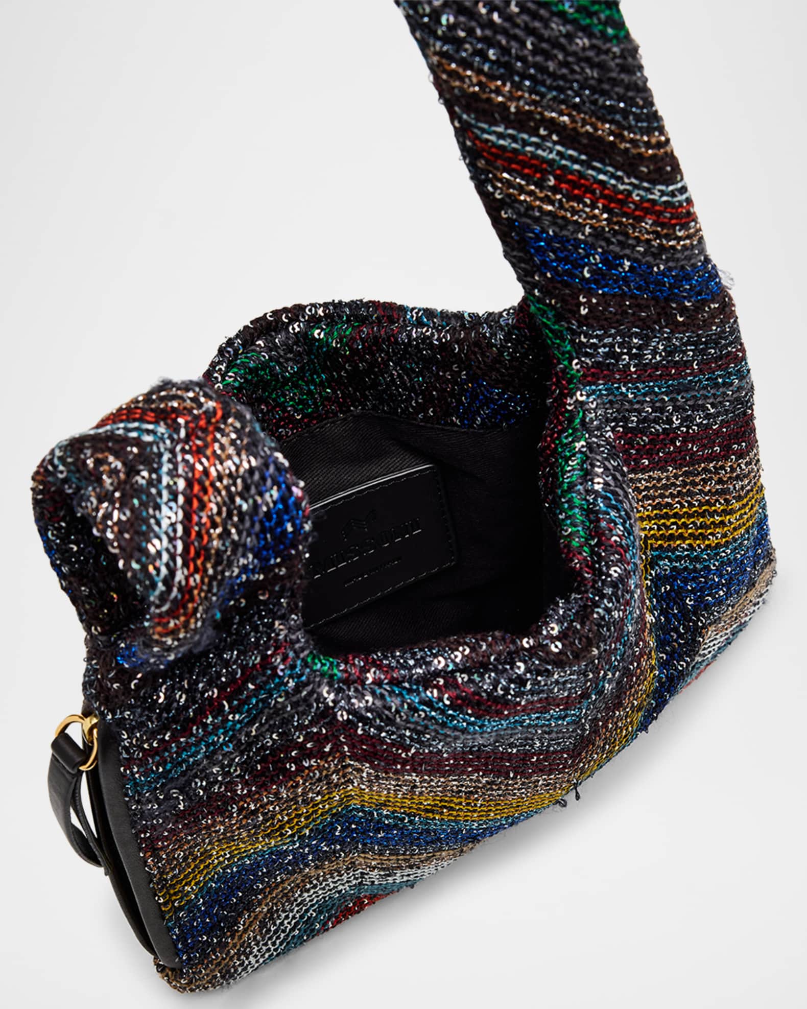 【Missoni】Knot Bag Missoni Sequin Zigzag Knot Top-Handle Bag | Neiman Marcus