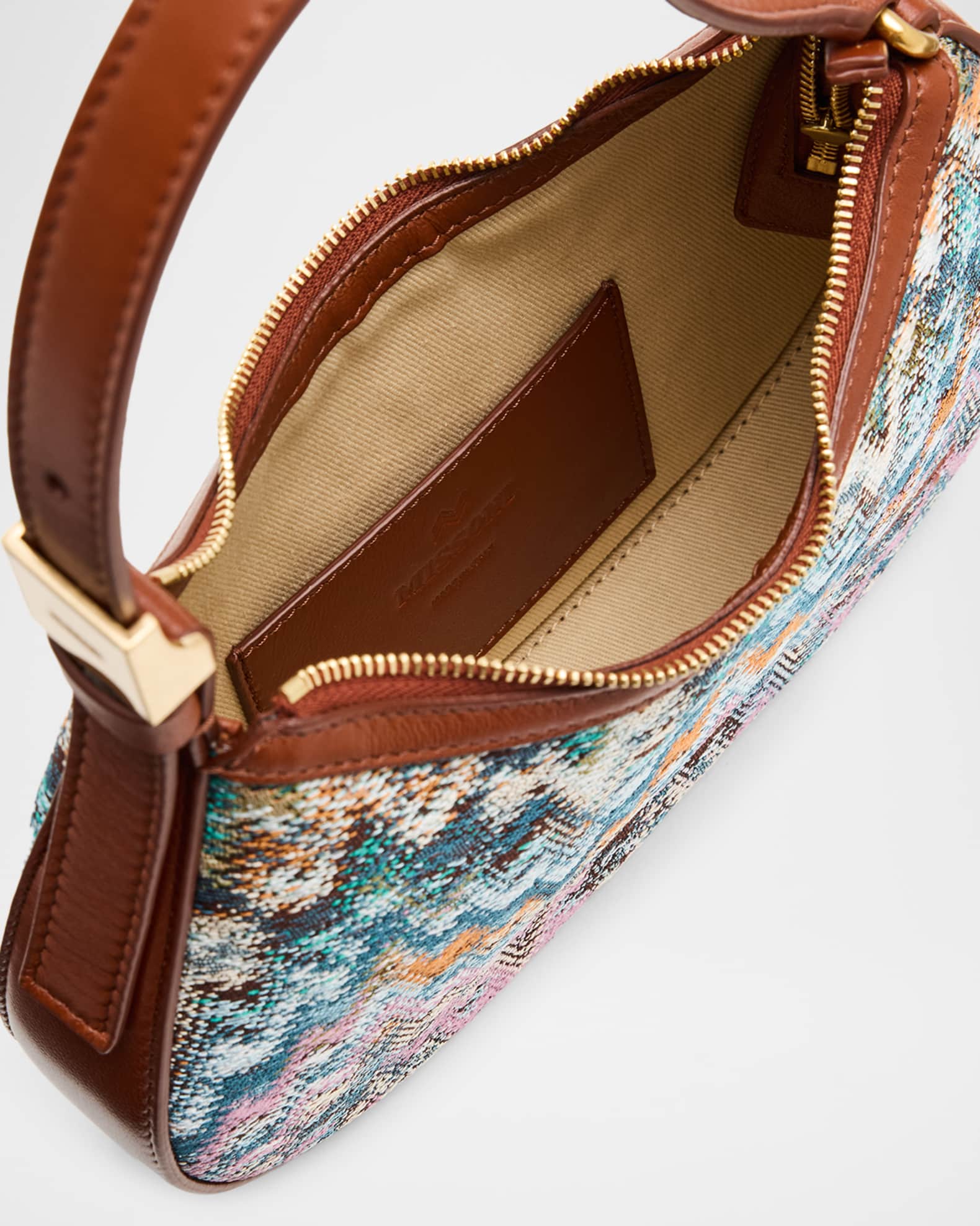 Missoni Mini Zigzag Cotton Canvas Hobo Shoulder Bag | Neiman Marcus