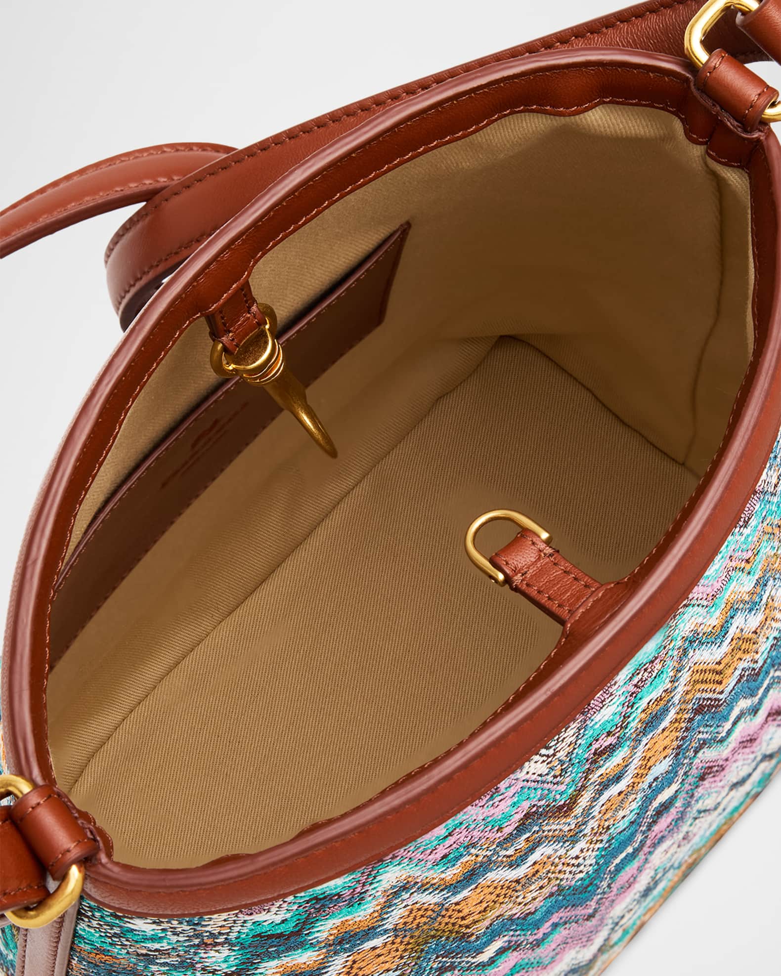 バッグ MISSONI　新品 Zigzag Large leather-trimmed tote bag in multicoloured - Missoni