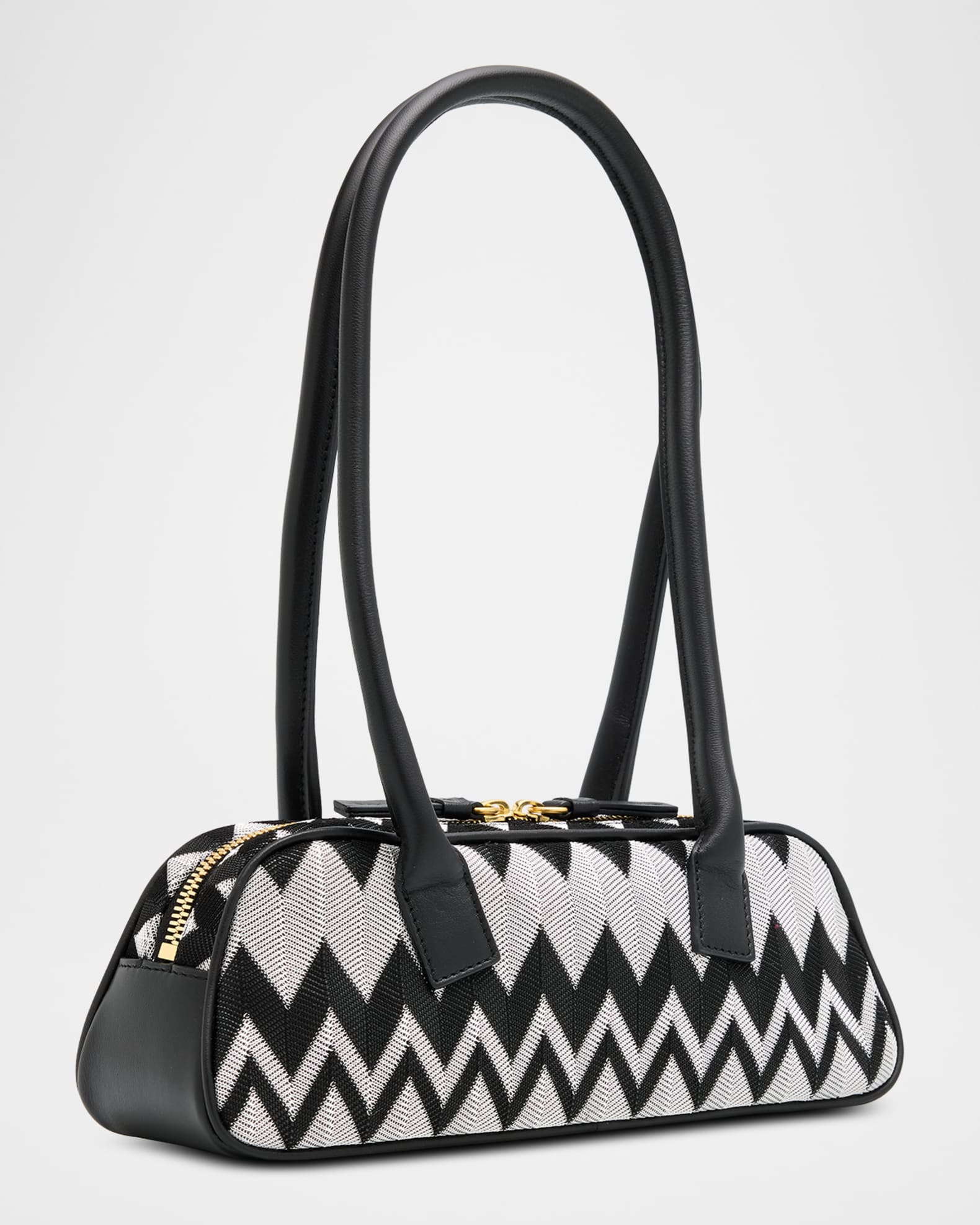 美品★MISSONI★モノトーンボーダー アンサンブル 白黒 サイズ42 M～L Missoni Optical Wave Cotton Bowling Shoulder Bag | Neiman Marcus