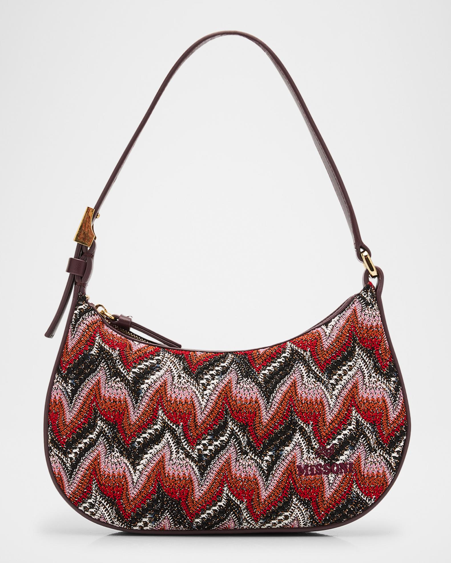 Missoni Chevron Raschel & Leather Mini Hobo Bag | Neiman Marcus