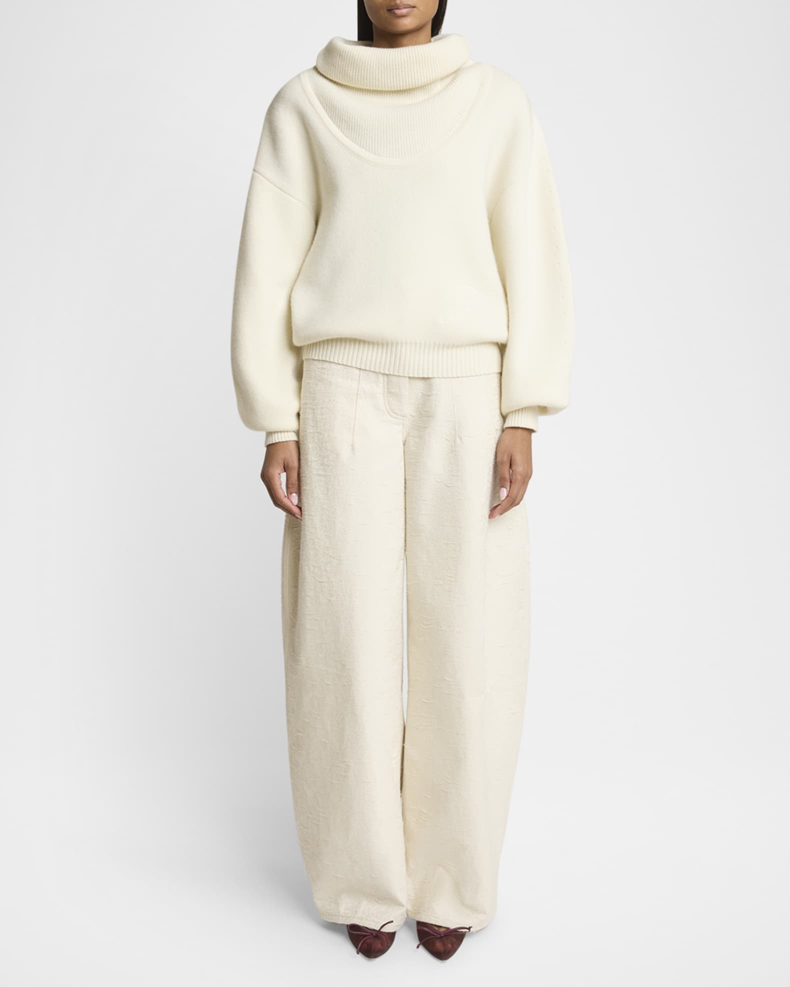 La Maille Pallone Turtleneck Wool-Cashmere Sweater 1