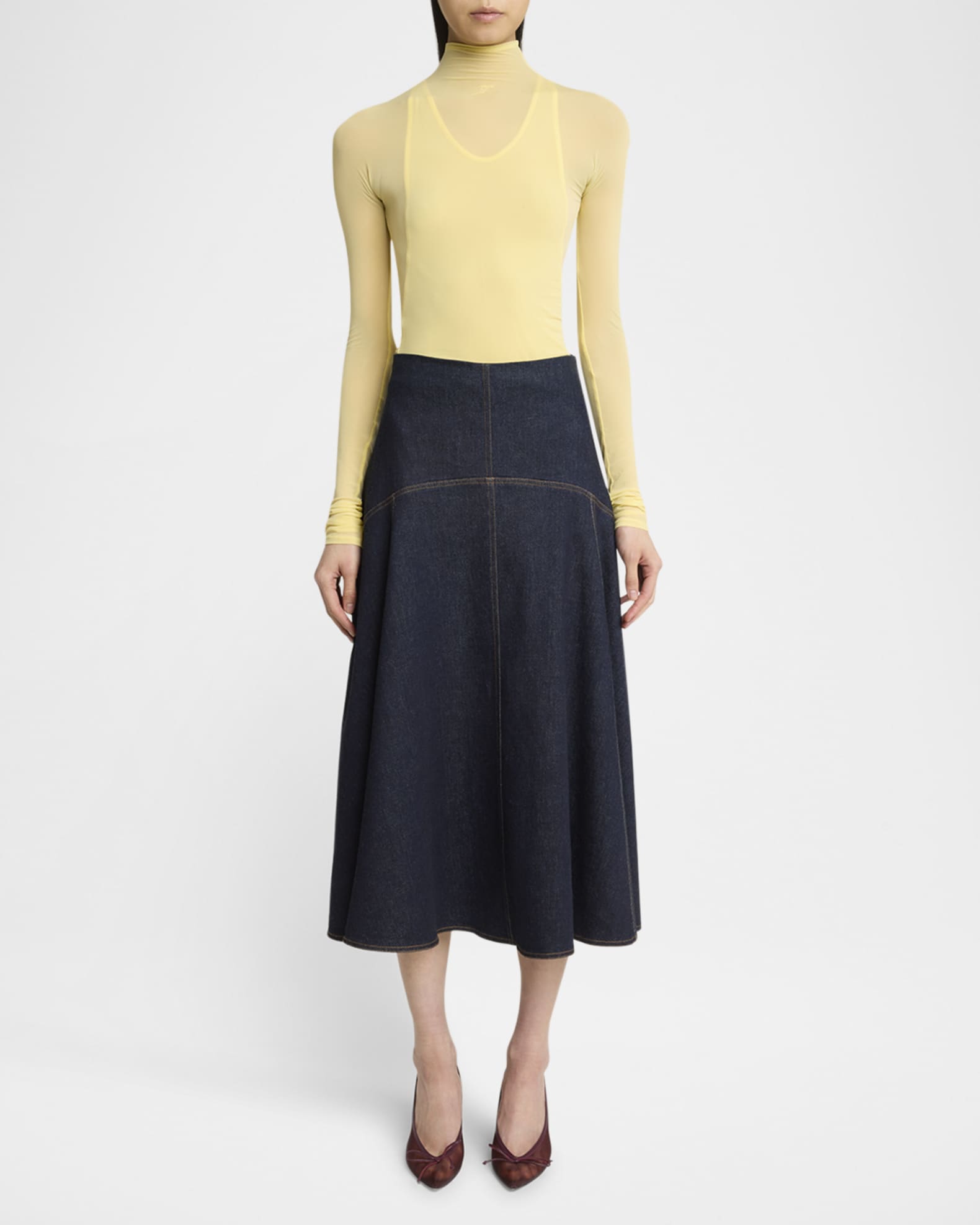 Jacquemus The Denim Triangle Skirt | Neiman Marcus