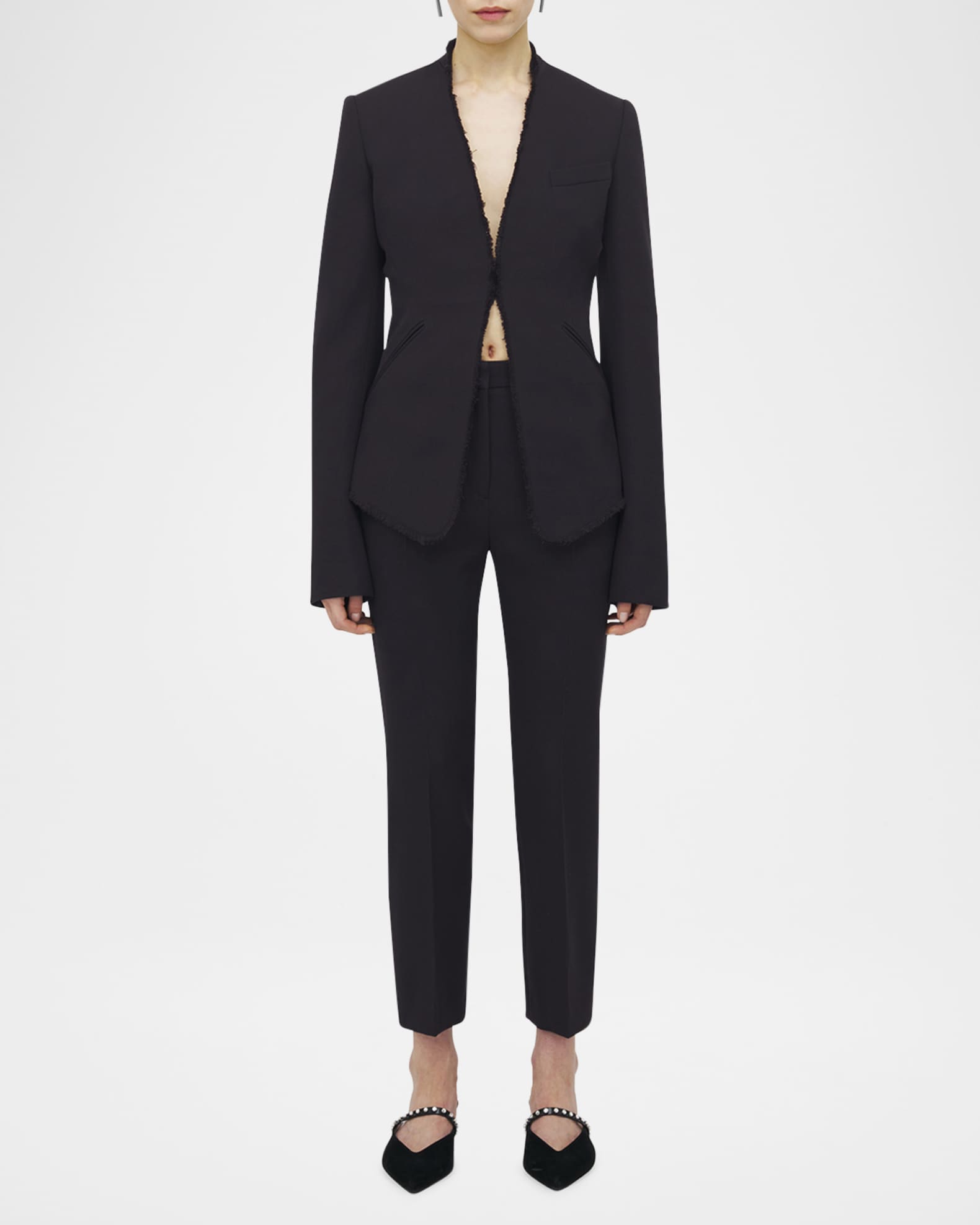 Wool Canvas Single-Breasted Blazer 1