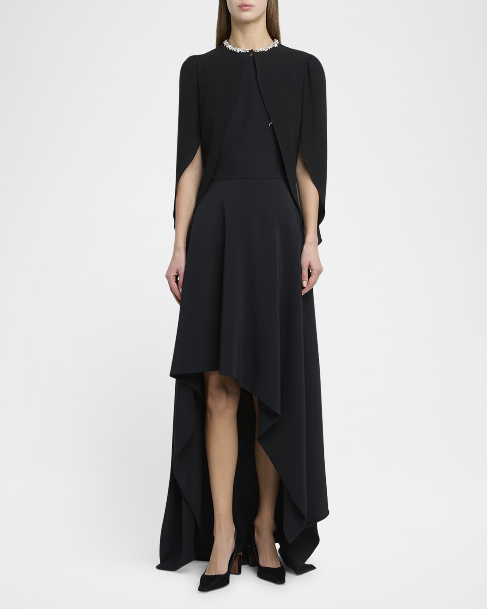 Embellished Silk Georgette Cape Top 1