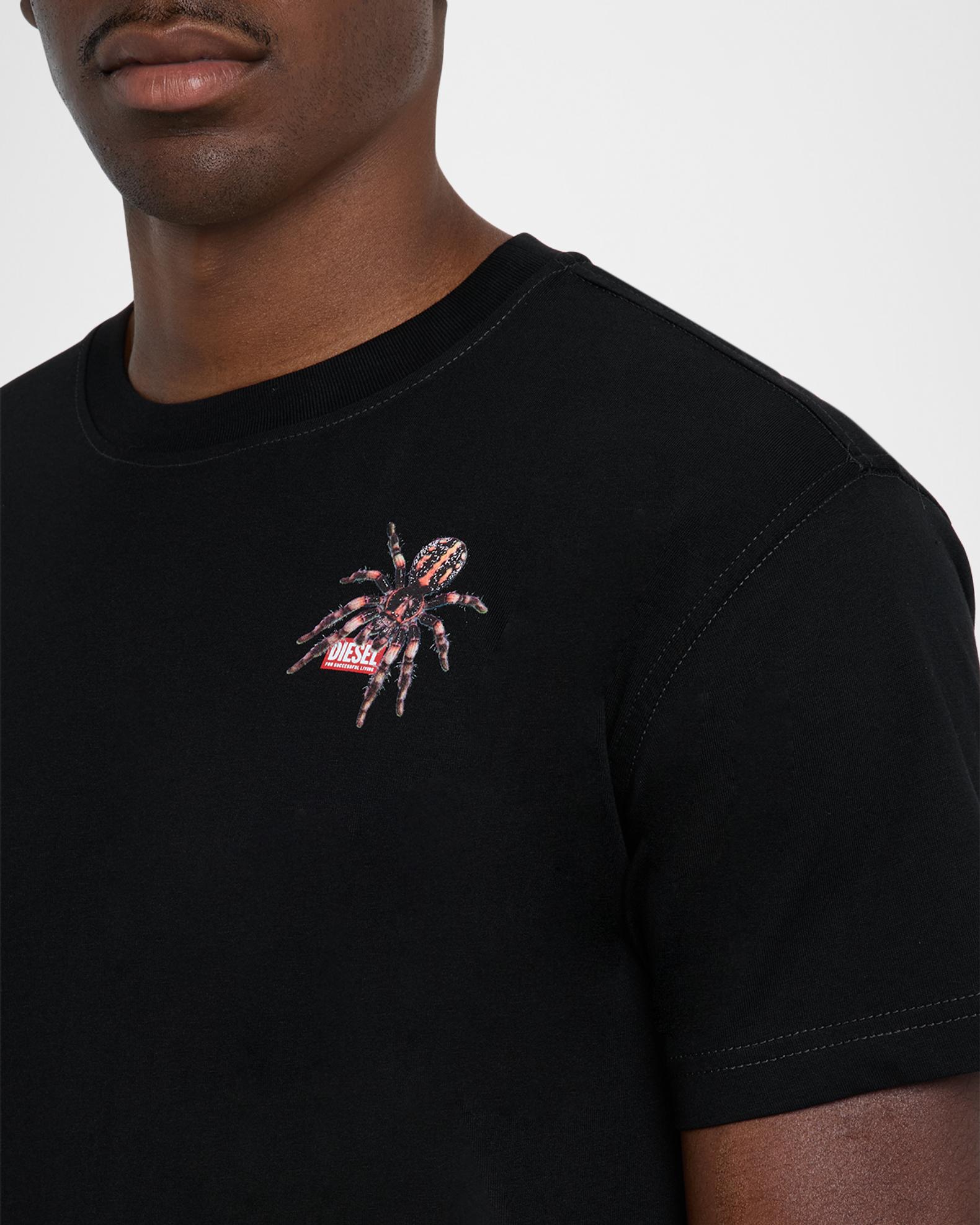 Diesel Men's Logo Print T-Shirt - Black Crew Neck, 100% Cotton, Slim Fit