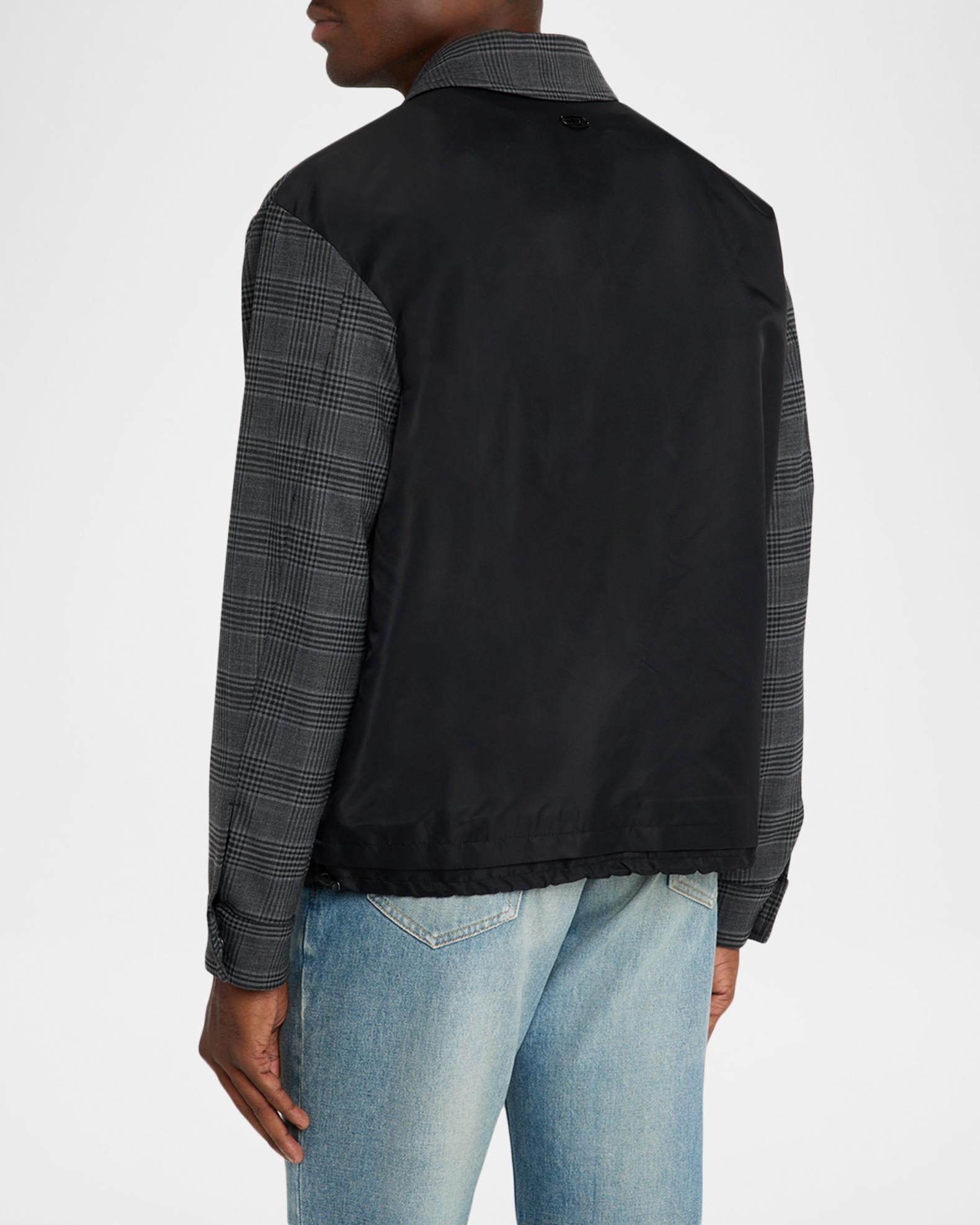 Diesel Men's J-Ting Satin and Prince of Wales Full-Zip Coach