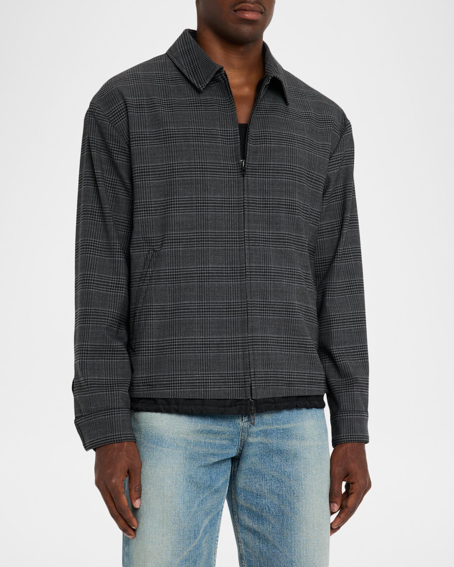 Diesel Men's J-Ting Satin and Prince of Wales Full-Zip Coach