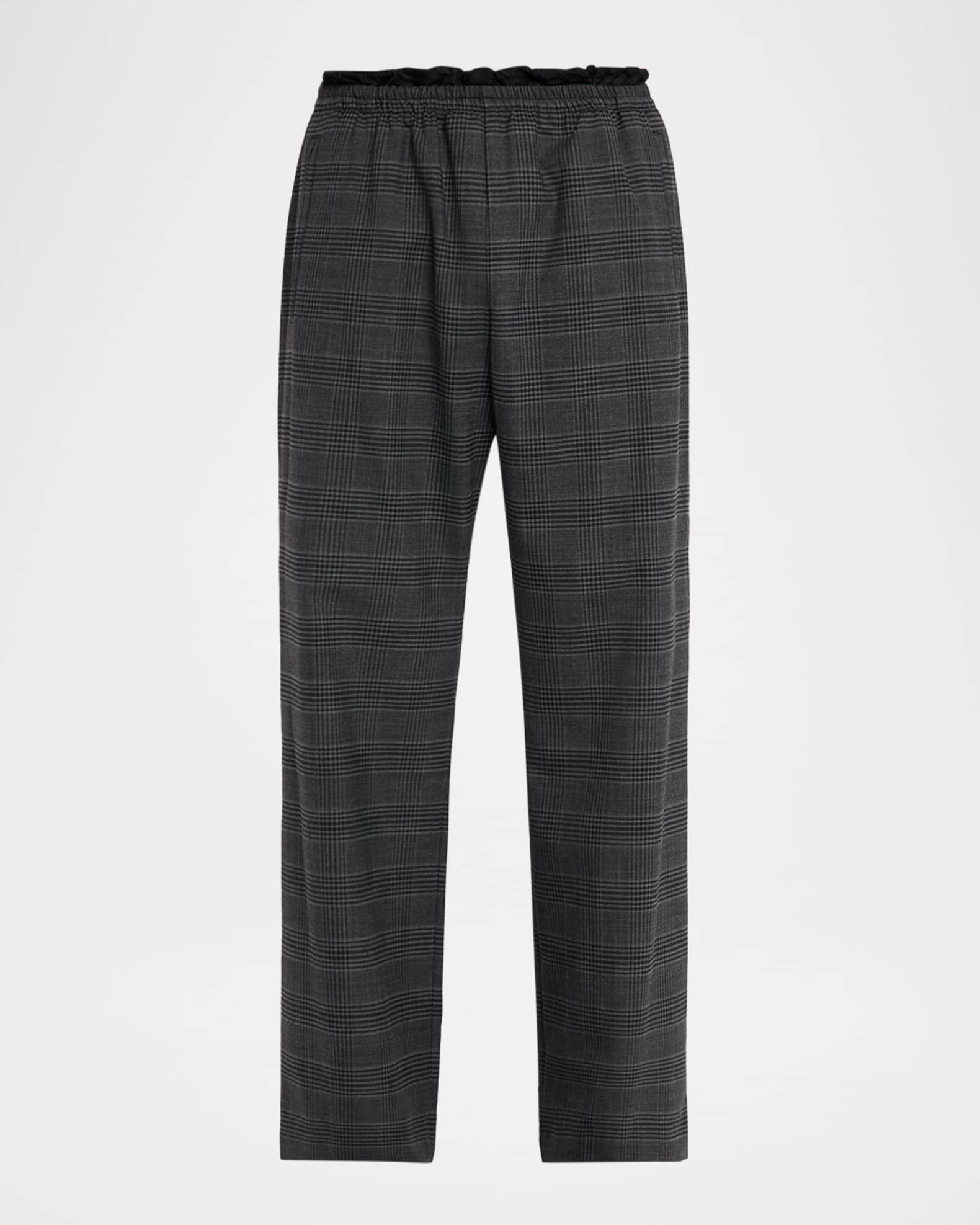 Men's P-Tilson Wool Prince of Wales Pull-On Pants 0