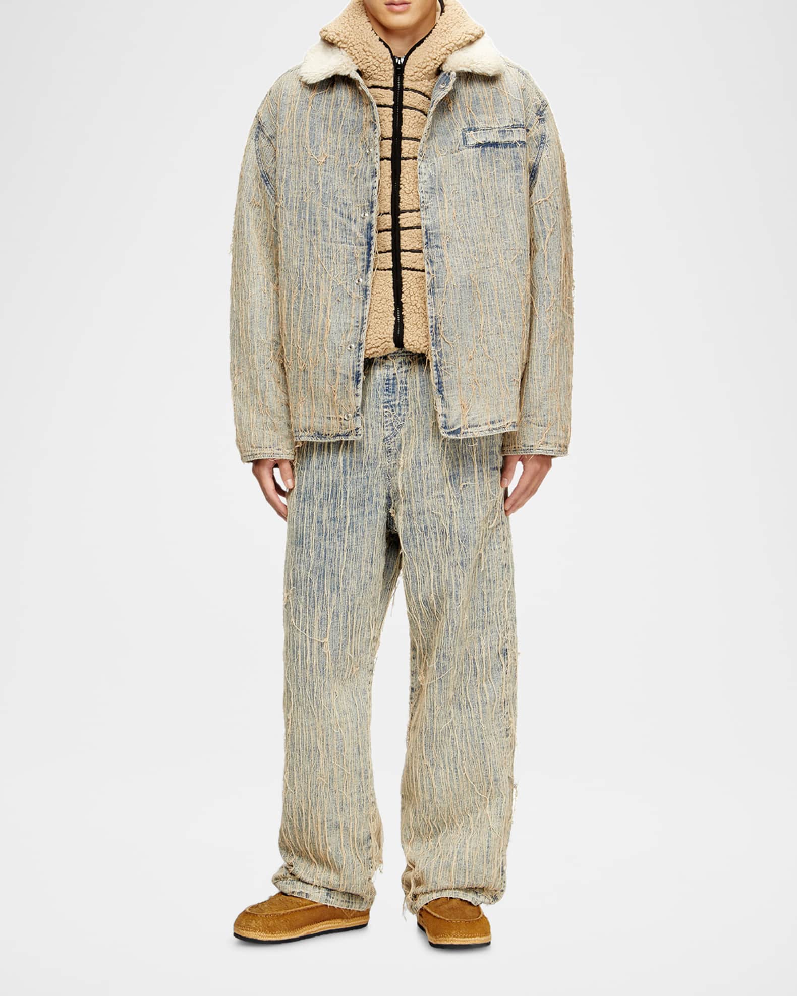 Diesel Men's D-Ivar-S Furry Collar Jacket | Neiman Marcus