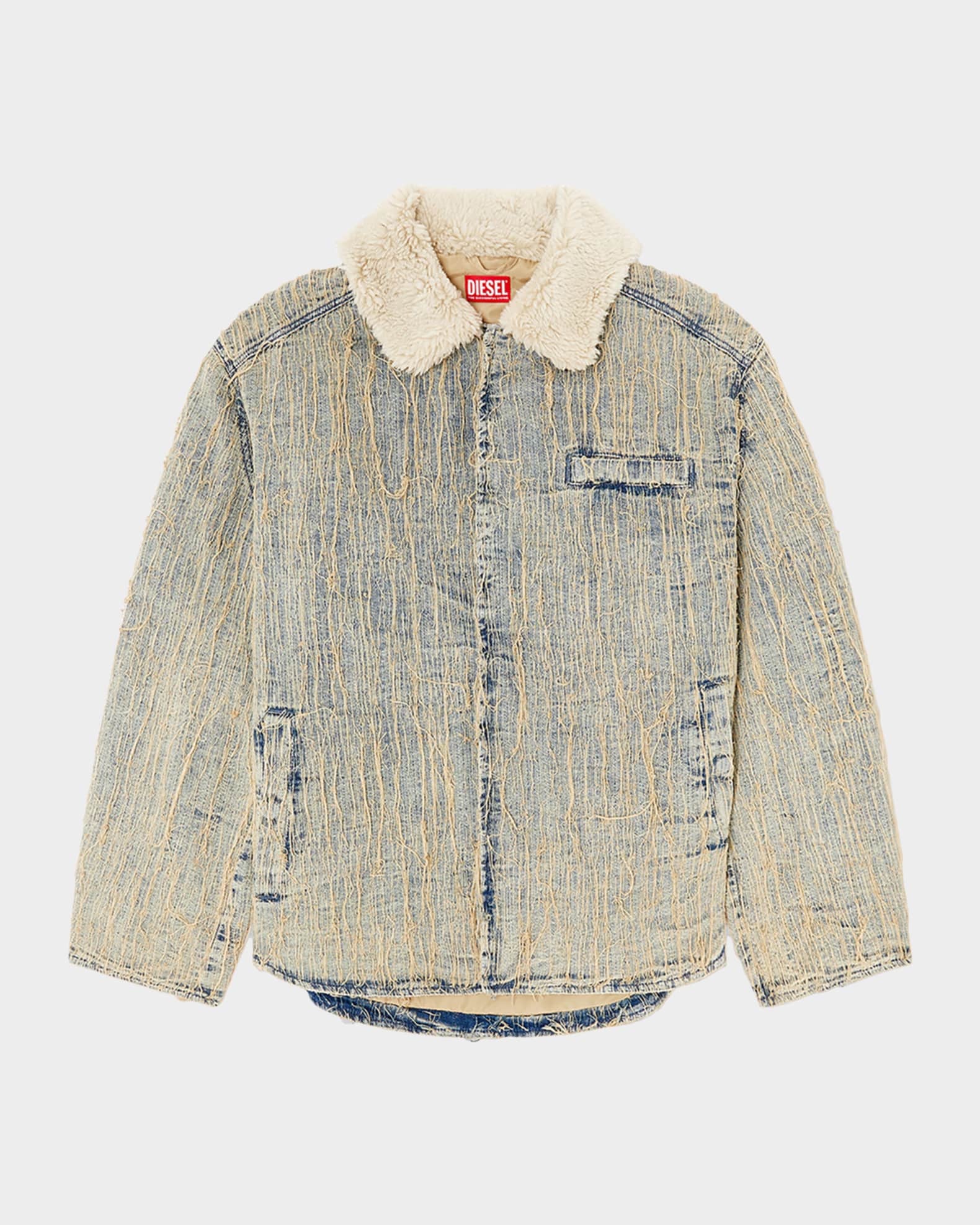 Diesel Men's D-Ivar-S Furry Collar Jacket | Neiman Marcus