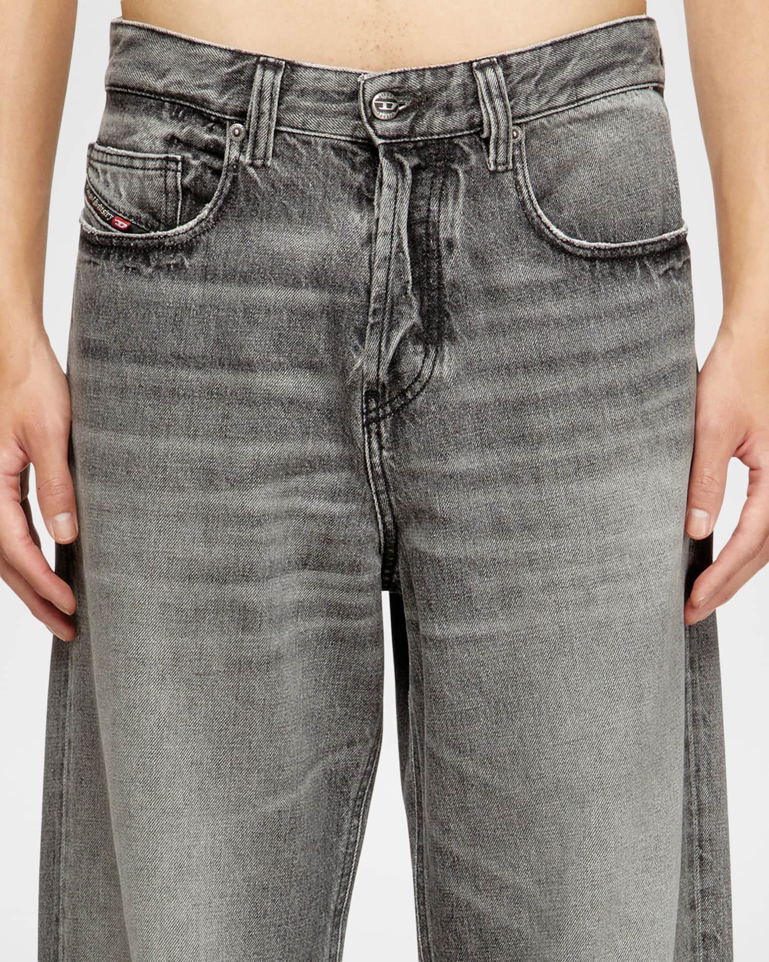 Diesel Men's D-2001 D-Macro Relaxed Grey-Wash Jeans | Neiman Marcus