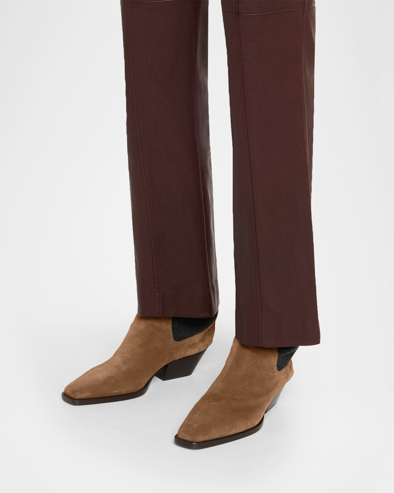 Suede City Block-Heel Western Booties 1