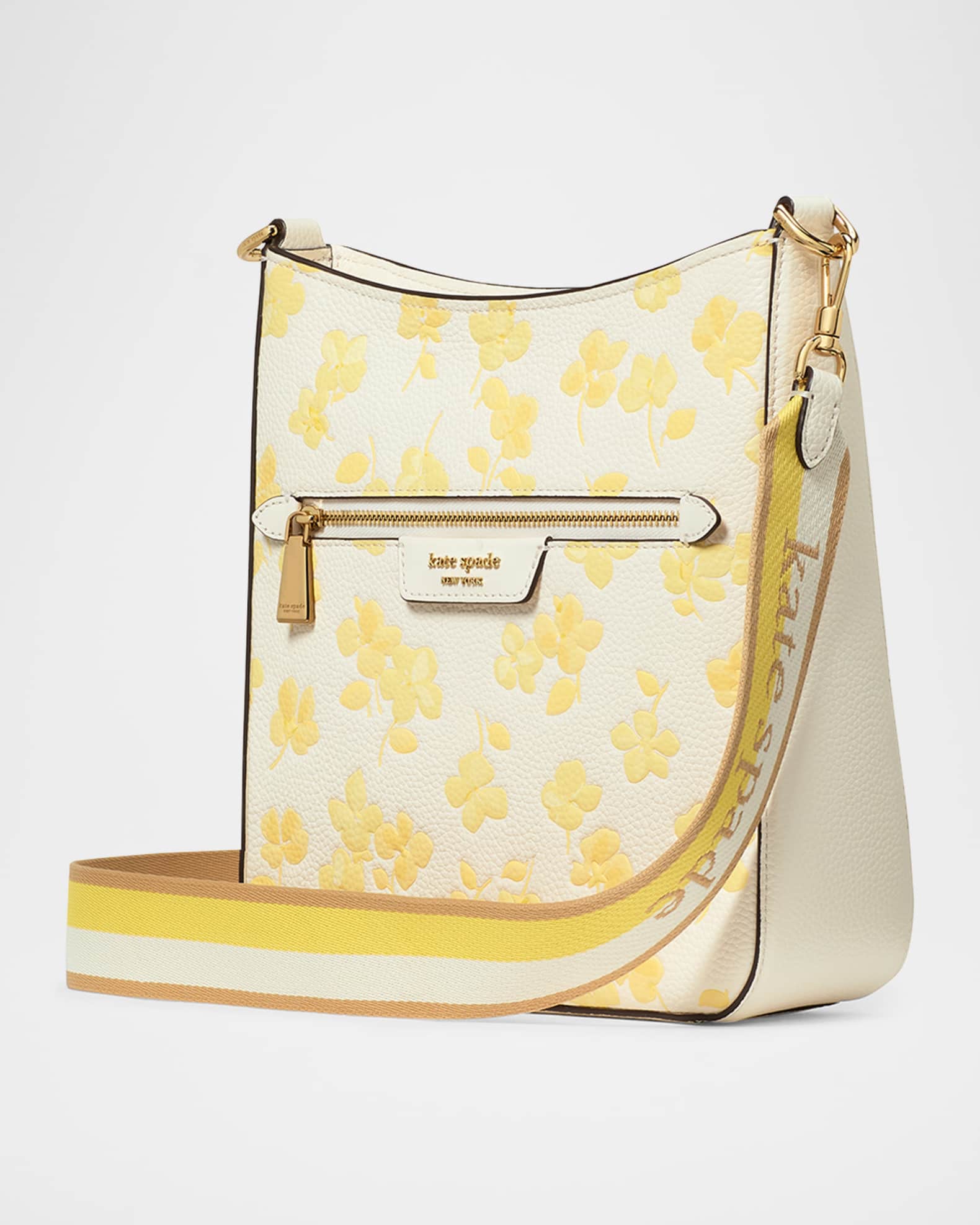 数量限定！在庫処分セール 売り切れ御免 kate spade messenger leather pansies spring hudson york new 小物