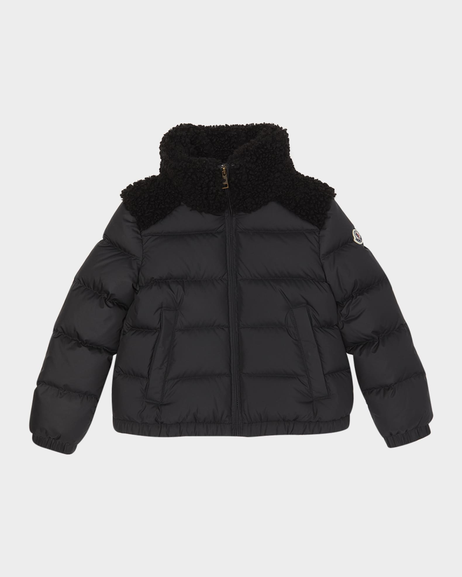 Moncler Girl's Vard Down Jacket with Faux Fur, Size 4-6 | Neiman