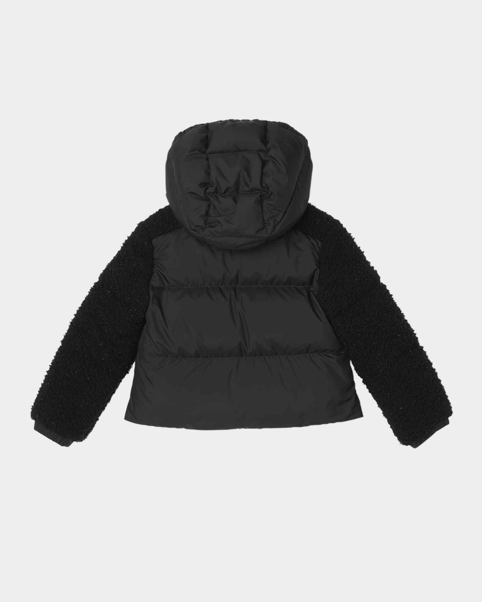Moncler Girl's Zambaga Sparkly Hooded Down Jacket, Size 4-6