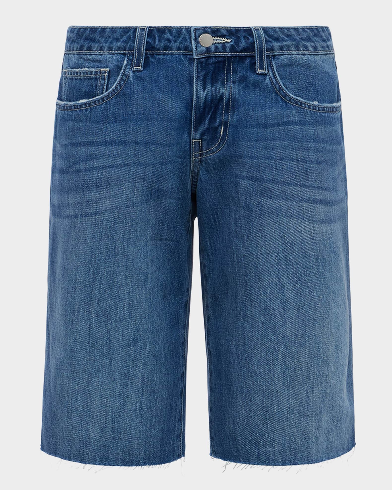 Elisa Low-Rise Denim Bermuda Shorts 0