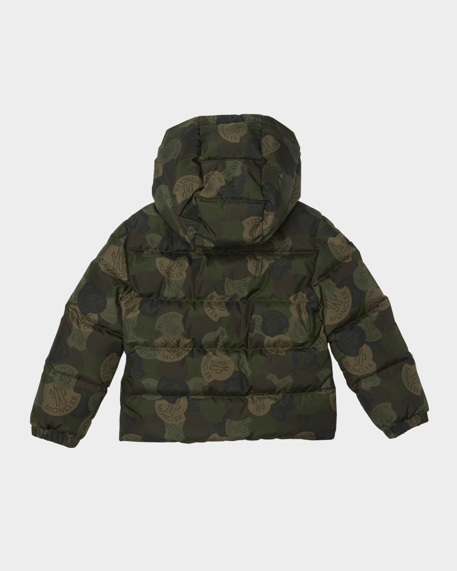 Moncler Boy's Escer Camo Logo-Print Puffer Jacket, Size 4-6