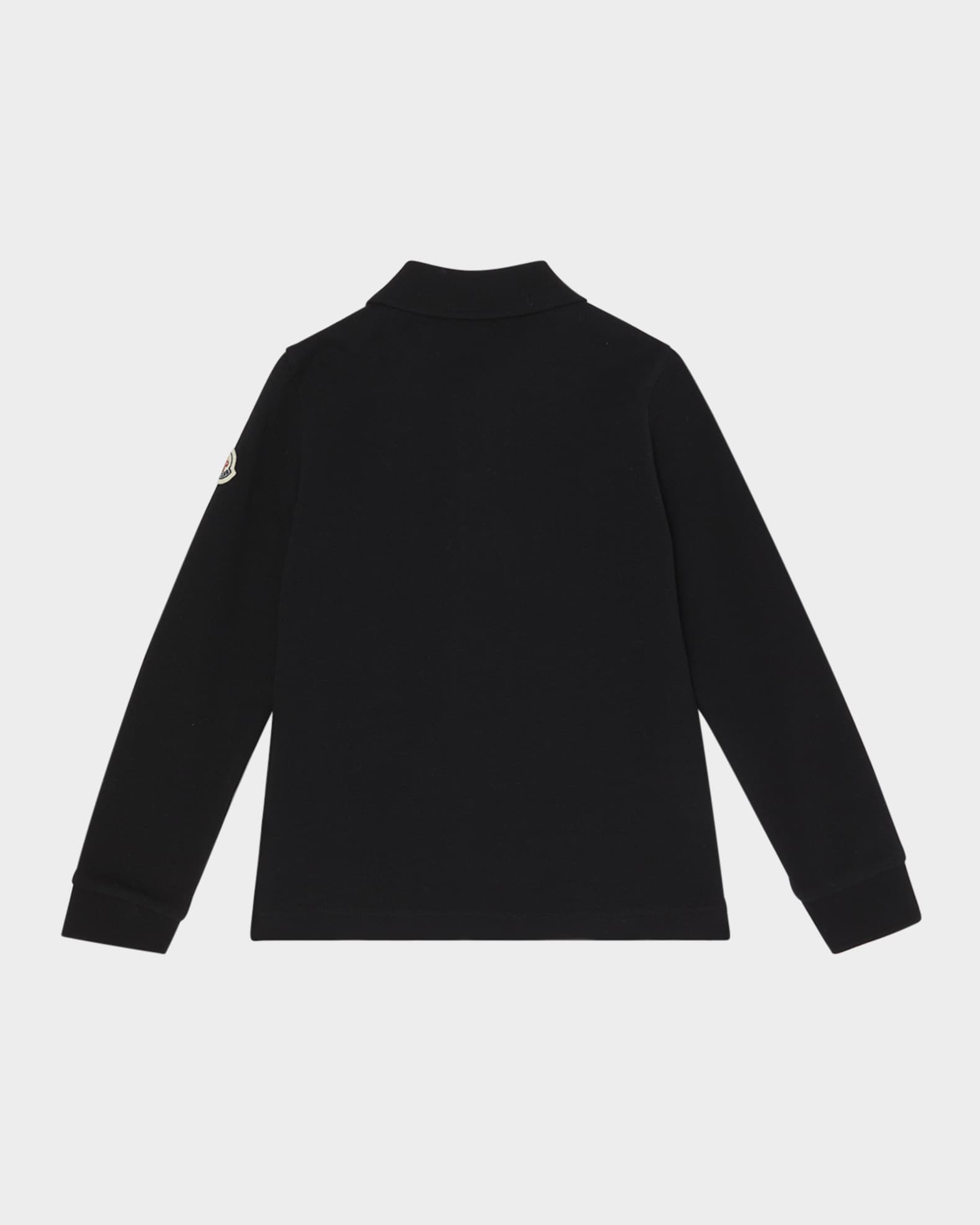 Moncler Boy's Long Tape Long-Sleeve Polo Shirt, Size 4-6 | Neiman Marcus