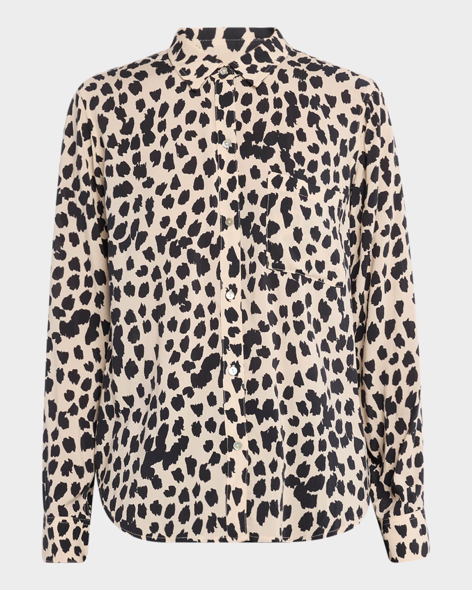 Josephine Button-Front Animal Print Shirt 0