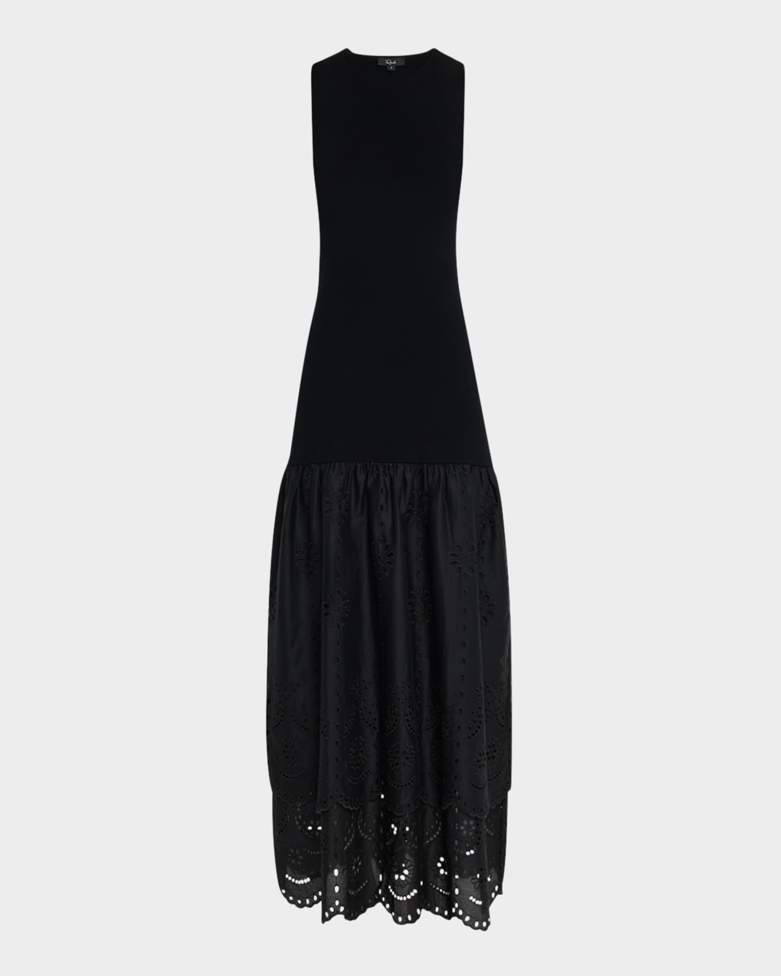 Lavina Embroidered Drop-Waist Maxi Dress 0