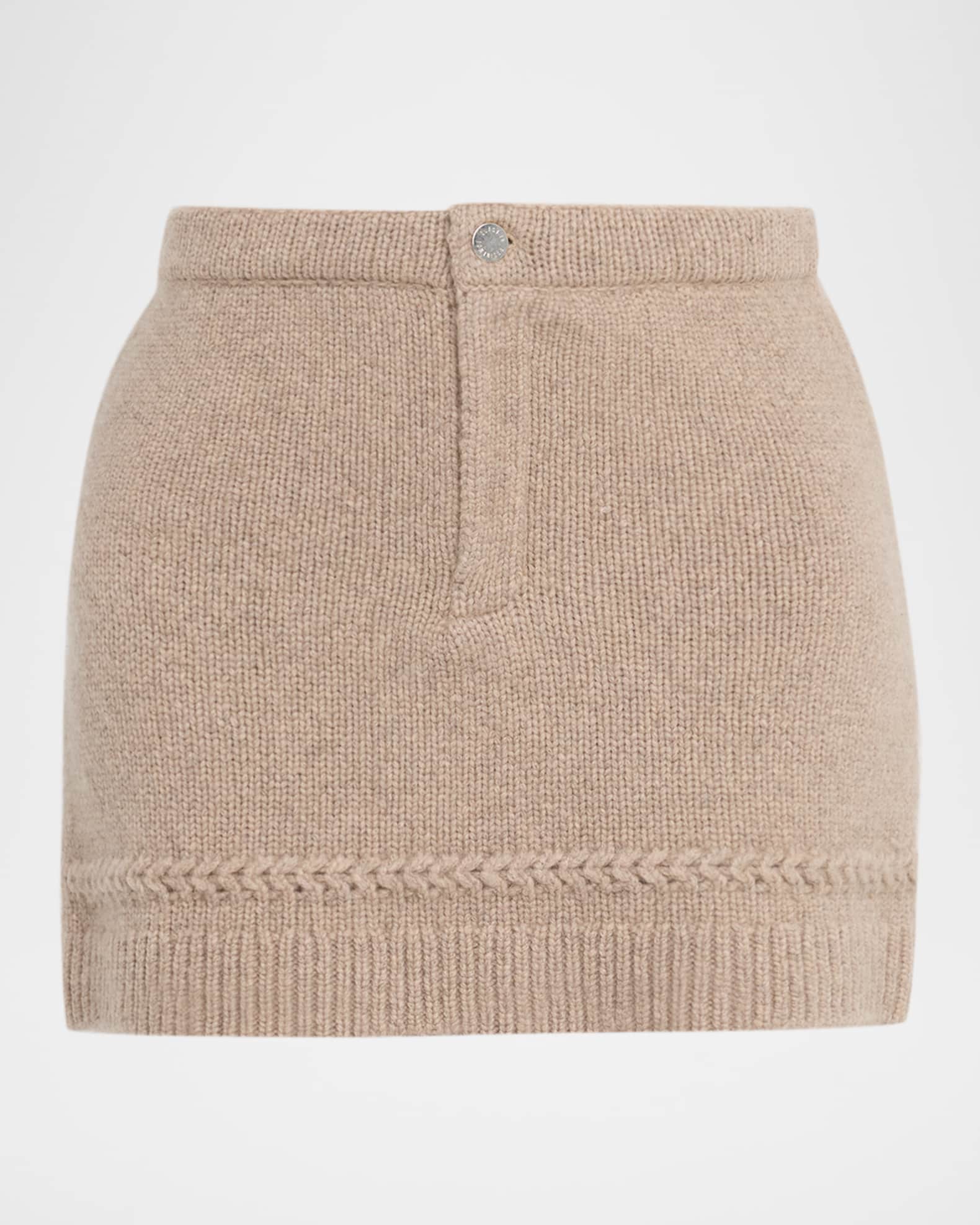 Guest in Residence Jean Cashmere-Wool Mini Skirt | Neiman Marcus