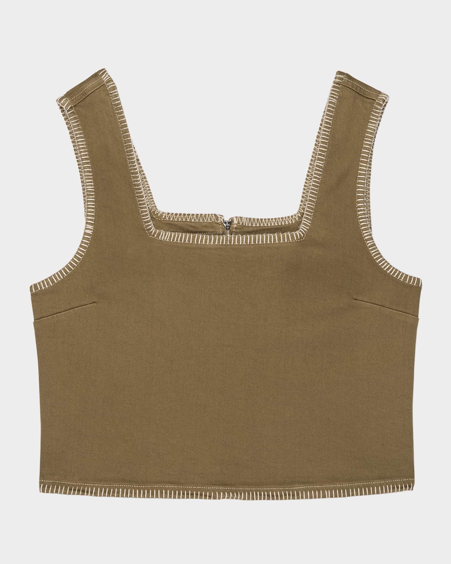 Carbon Sleeveless Embroidered Top 0