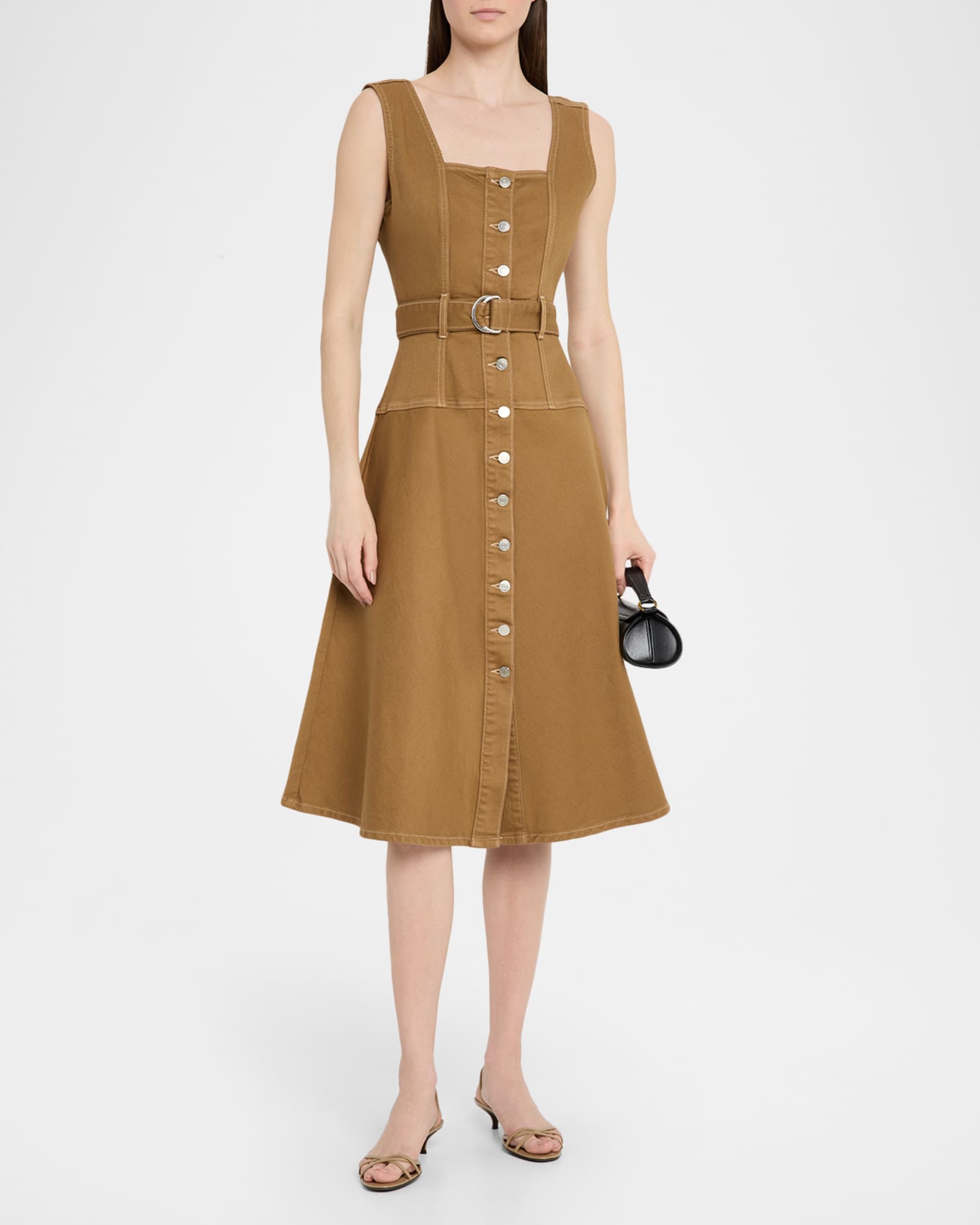 Aliso Belted Denim Midi Dress