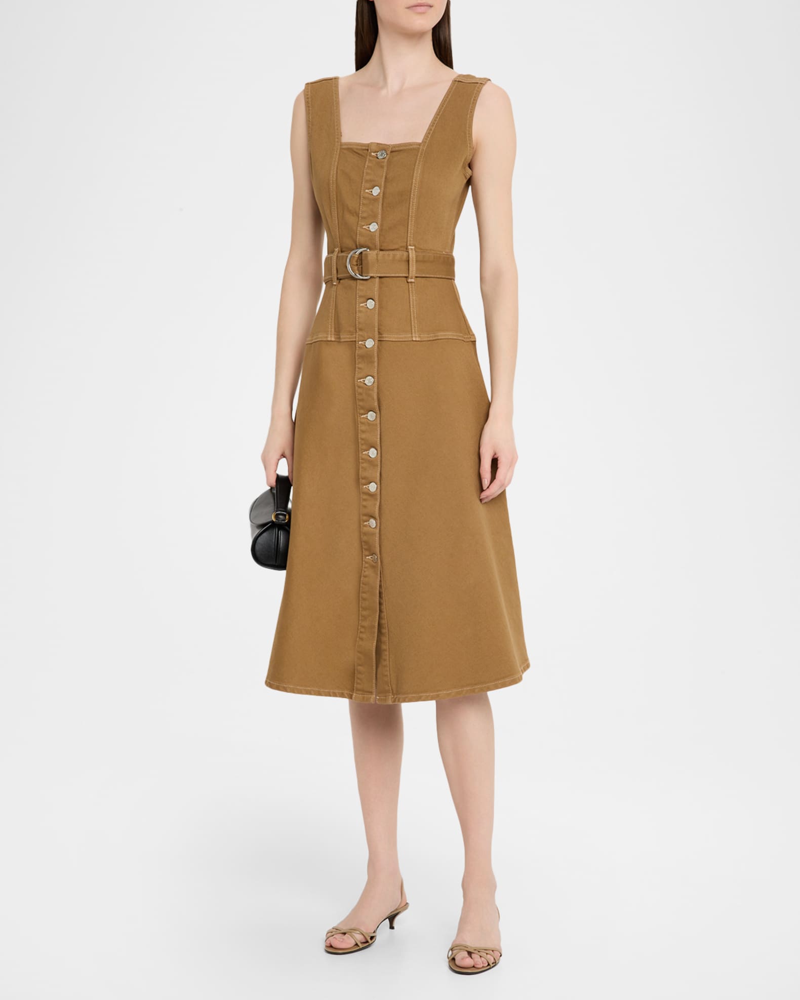 Aliso Belted Denim Midi Dress