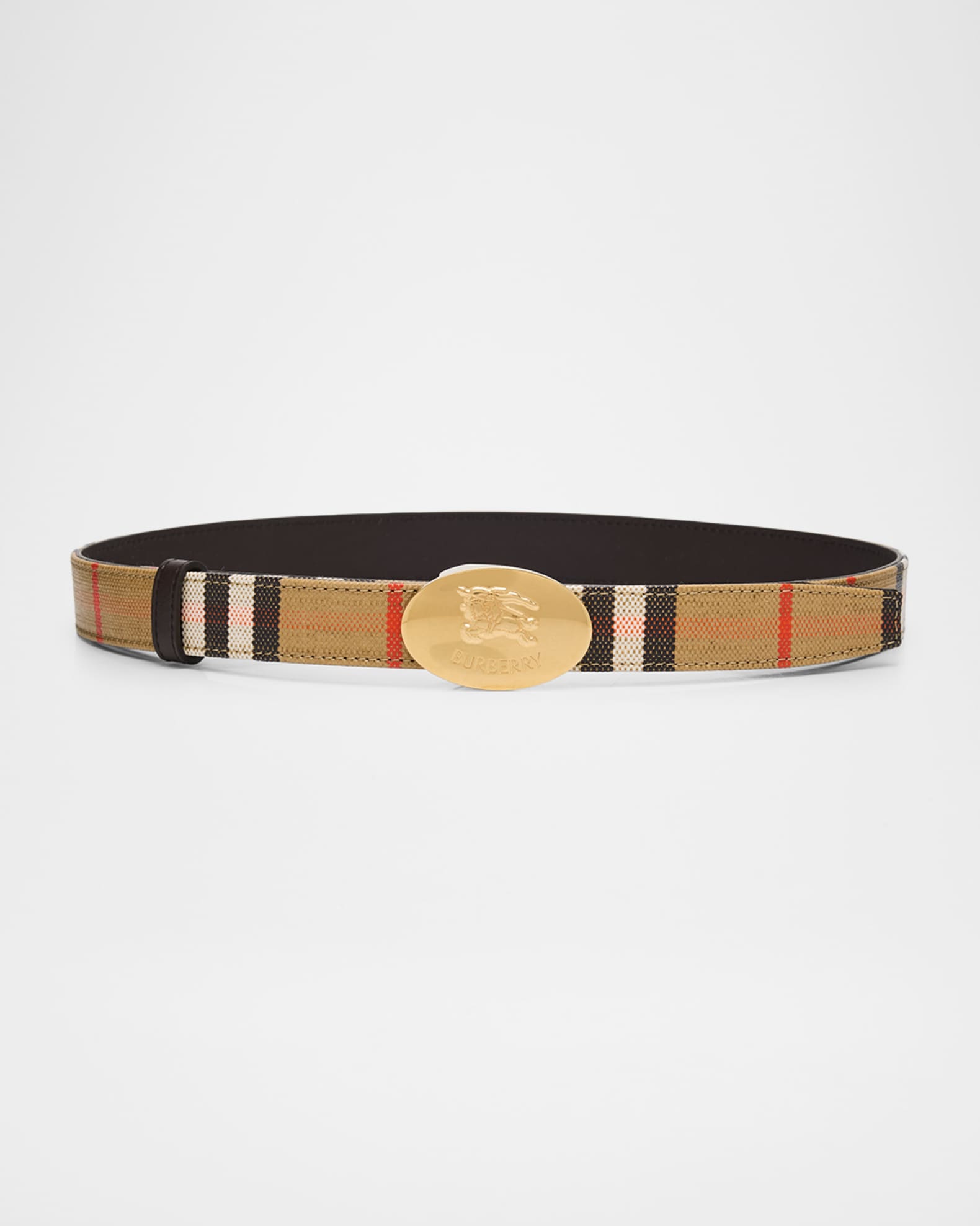 Knight Stamp Reversible Leather and Cotton Belt 0