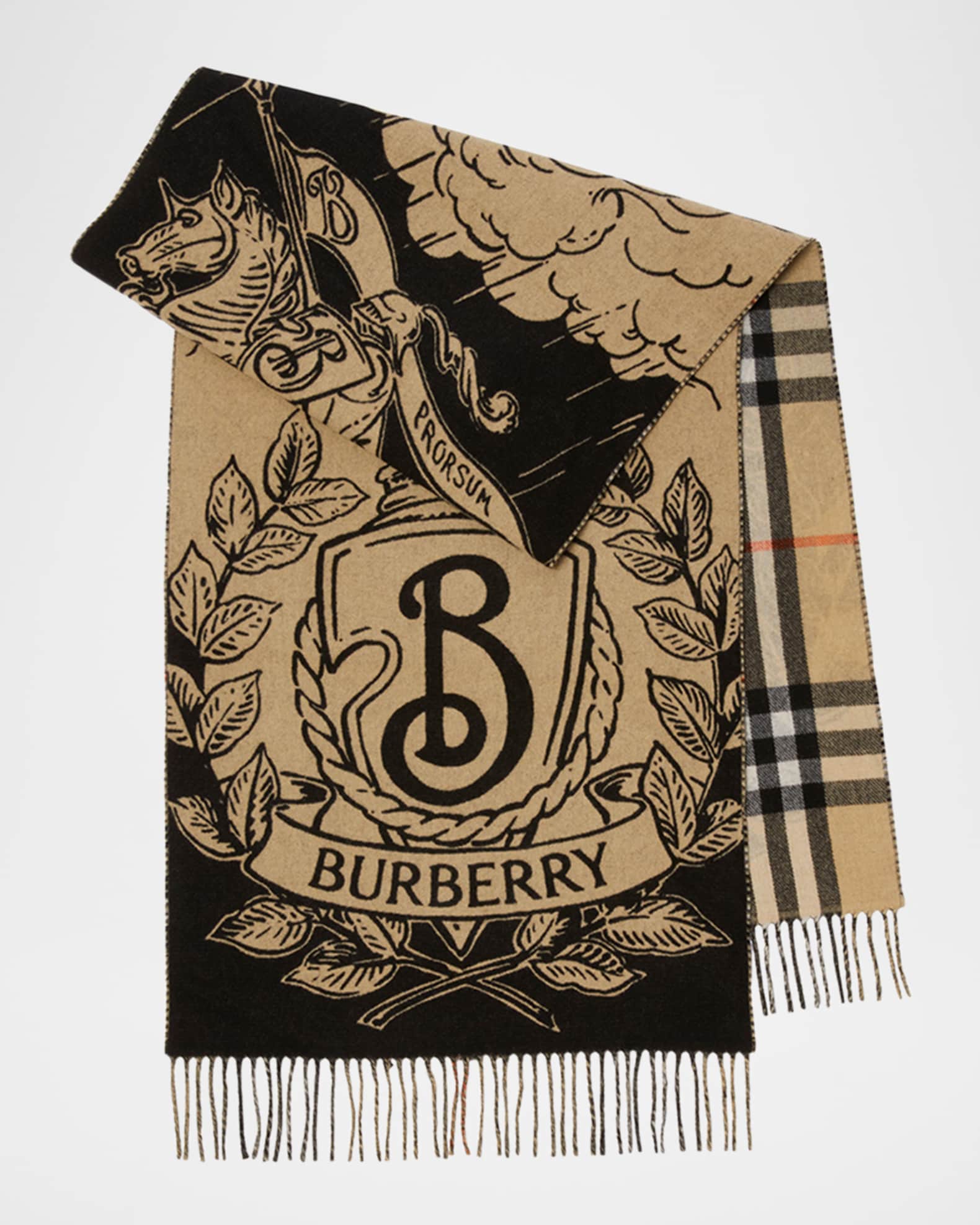 Stormy Knight Reversible Jacquard Check Cashmere Scarf 0