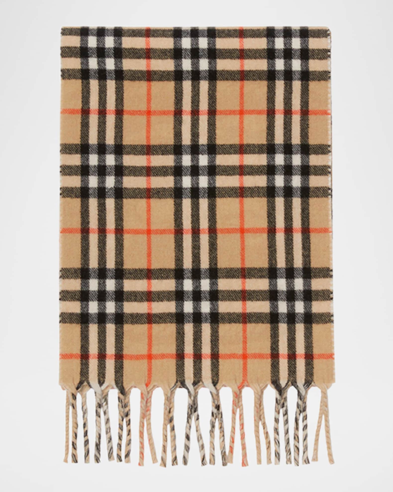 Reversible Cashmere Knight Stamp and Check Scarf 0