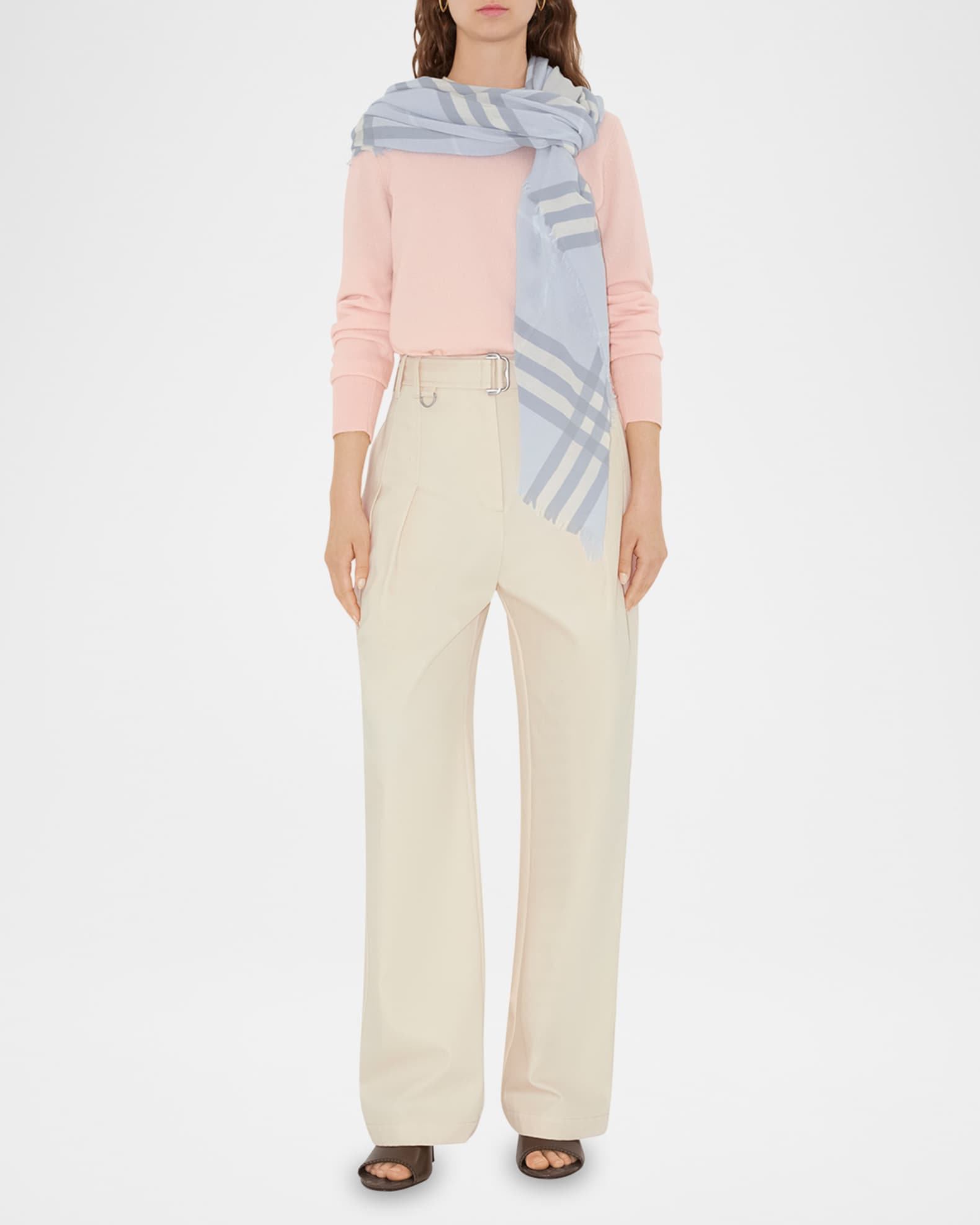 Giant Check Wool Scarf 1