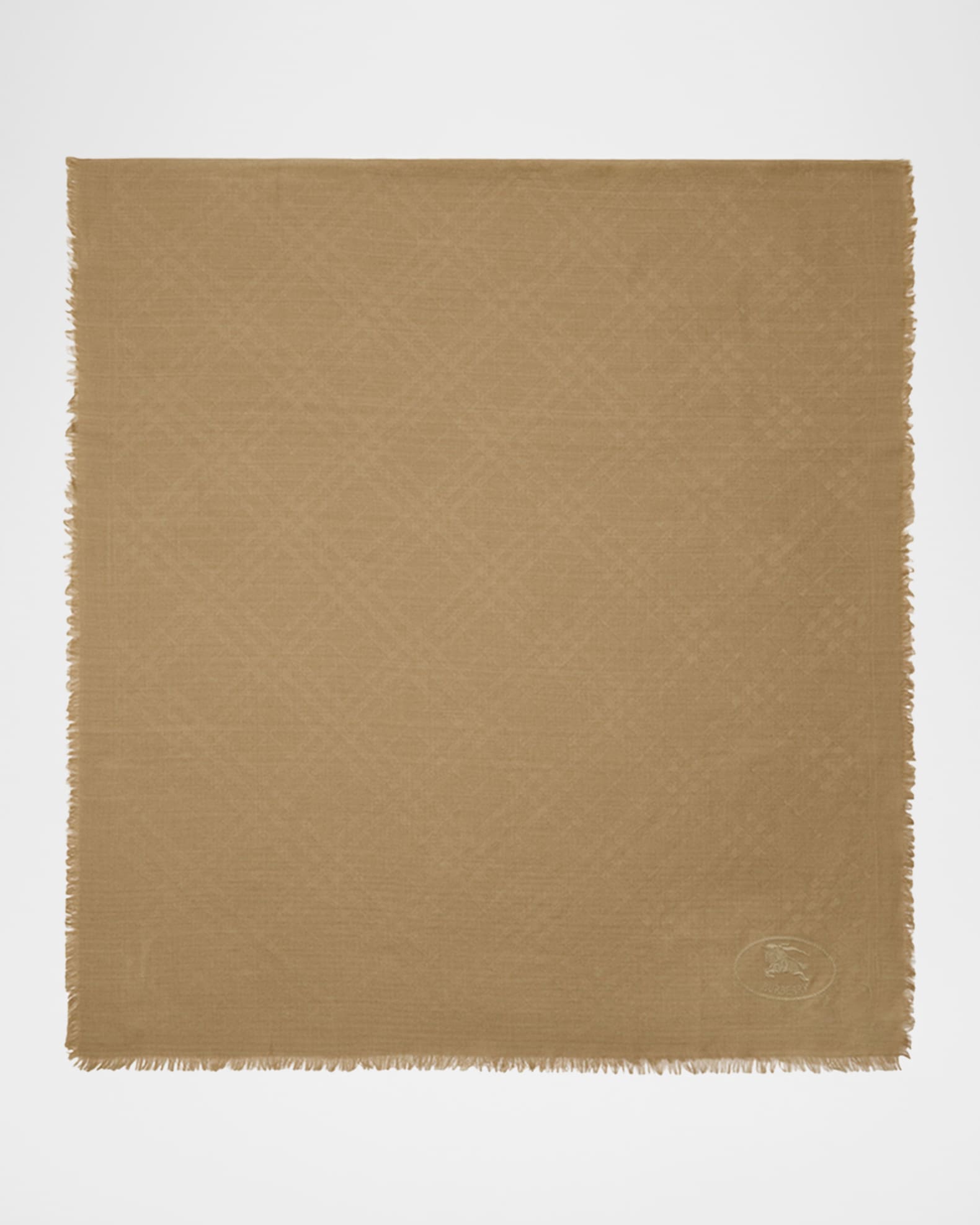 Wool & Silk Check Jacquard Scarf 1