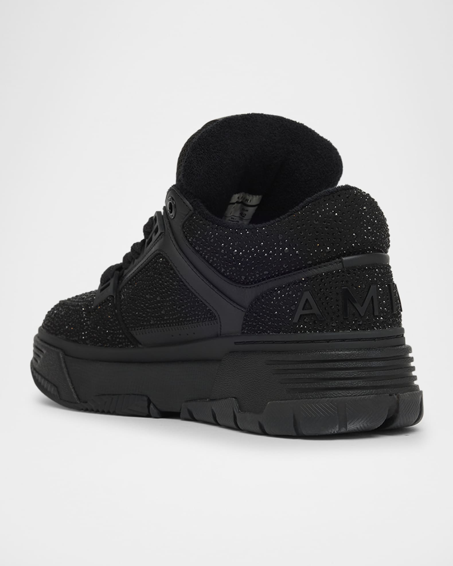 Oversized Low-Top Sneakers with Crystal Embellished Heel