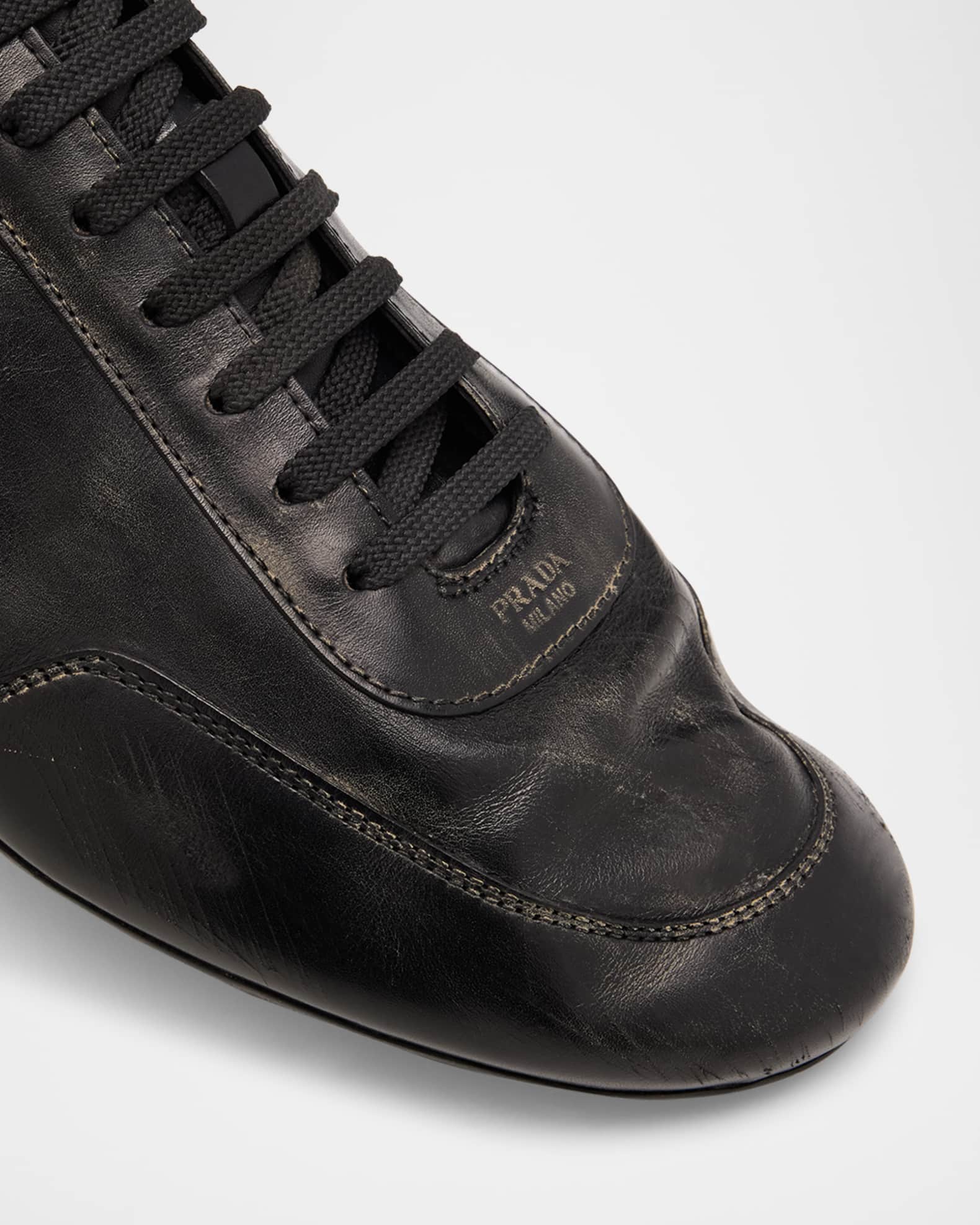 【関税＆送料込み】Prada Collapse Shoes Prada Collapse Leather Sneakers | Neiman Marcus