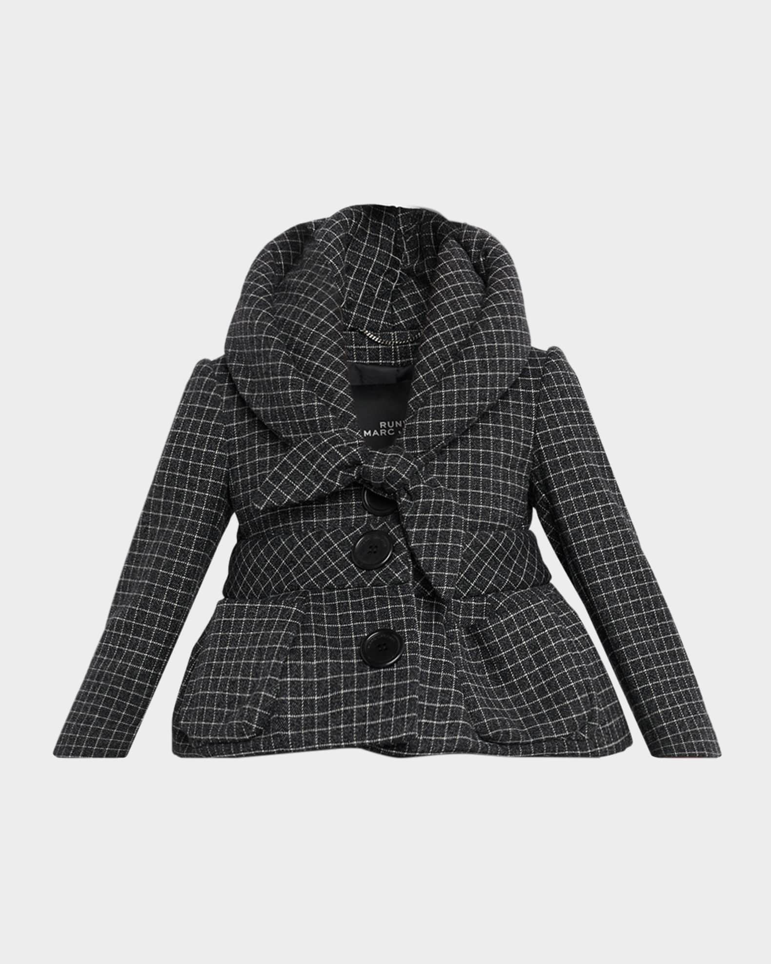 Marc Jacobs Runway Check Wool Padded Crop Hooded Jacket | Neiman
