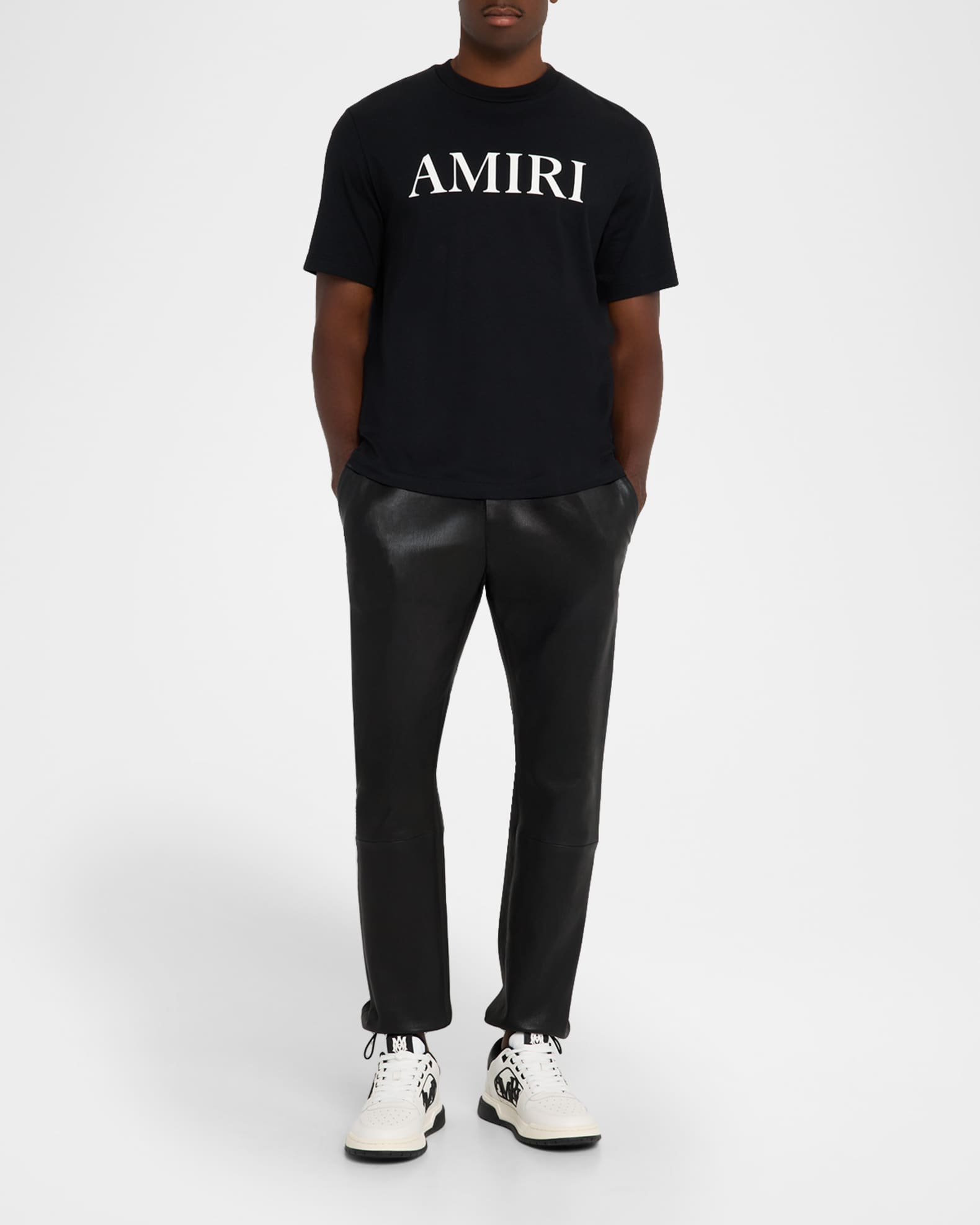 Men's Classic Leather Logo Low-Top Sneakers | Neiman Marcus