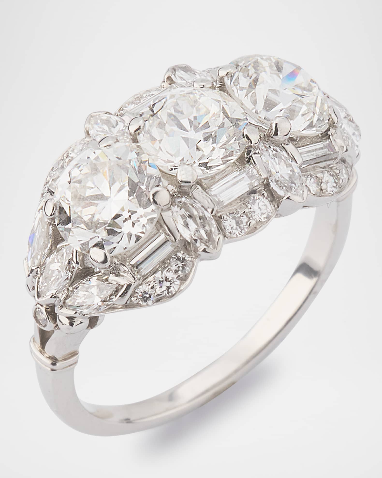 NM Estate Estate Birks Platinum Diamond Princess Ring, Size