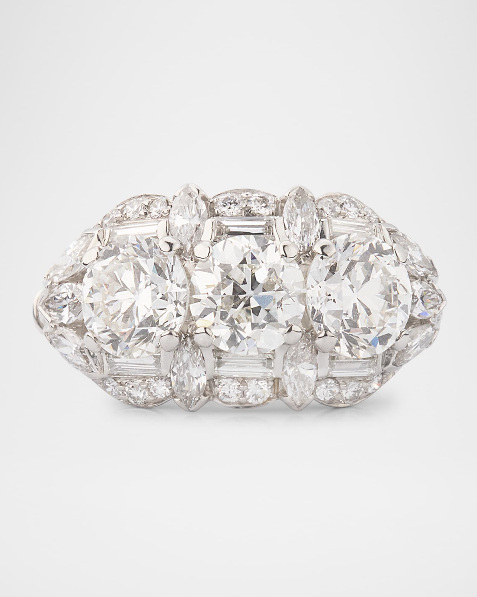 Estate Birks Platinum Diamond Princess Ring, Size 6.75 0