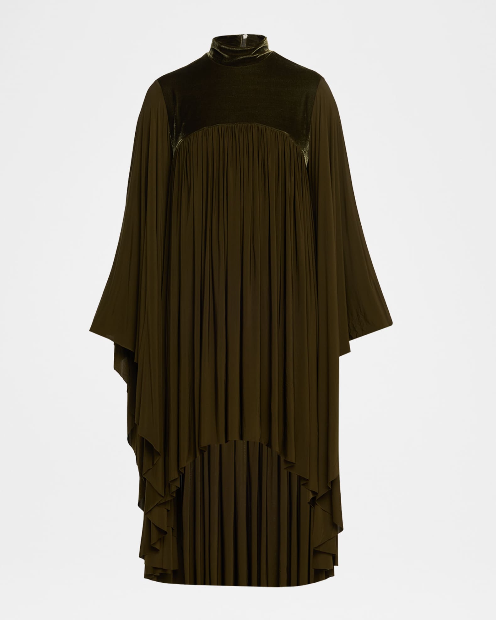 Zimmermann Women's Memento Pleated Batwing Sleeve Minidress - Green - Mini Dresses
