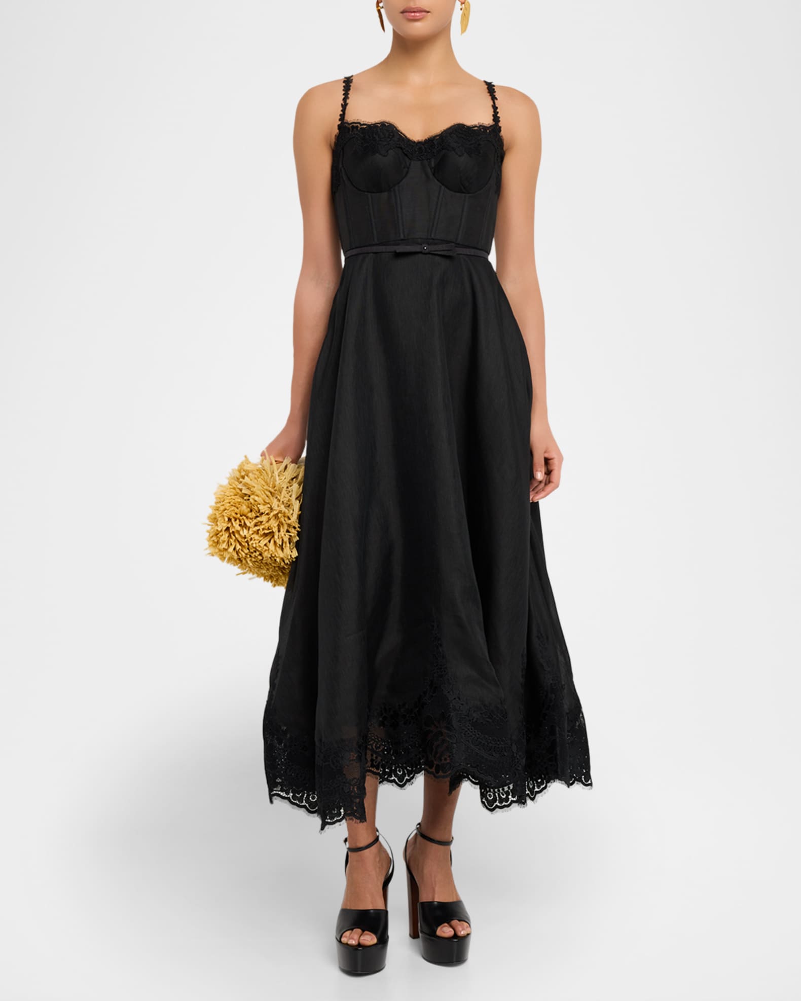 Zimmermann Lace-Trim Corset Picnic Dress | Neiman Marcus